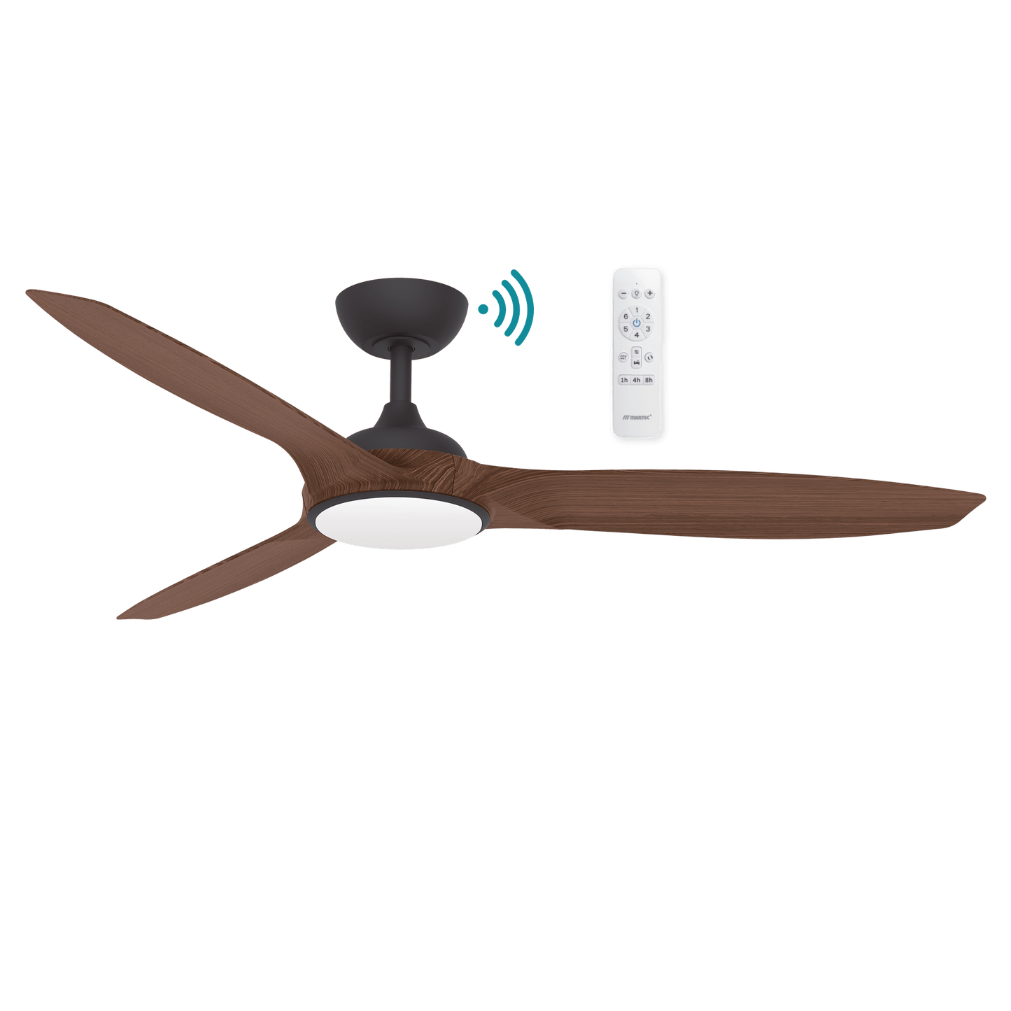 56″ (1420mm) Newport DC Ceiling Fan With CCT 18w LED Light & 3 ABS Blade - Mases LightingMartec