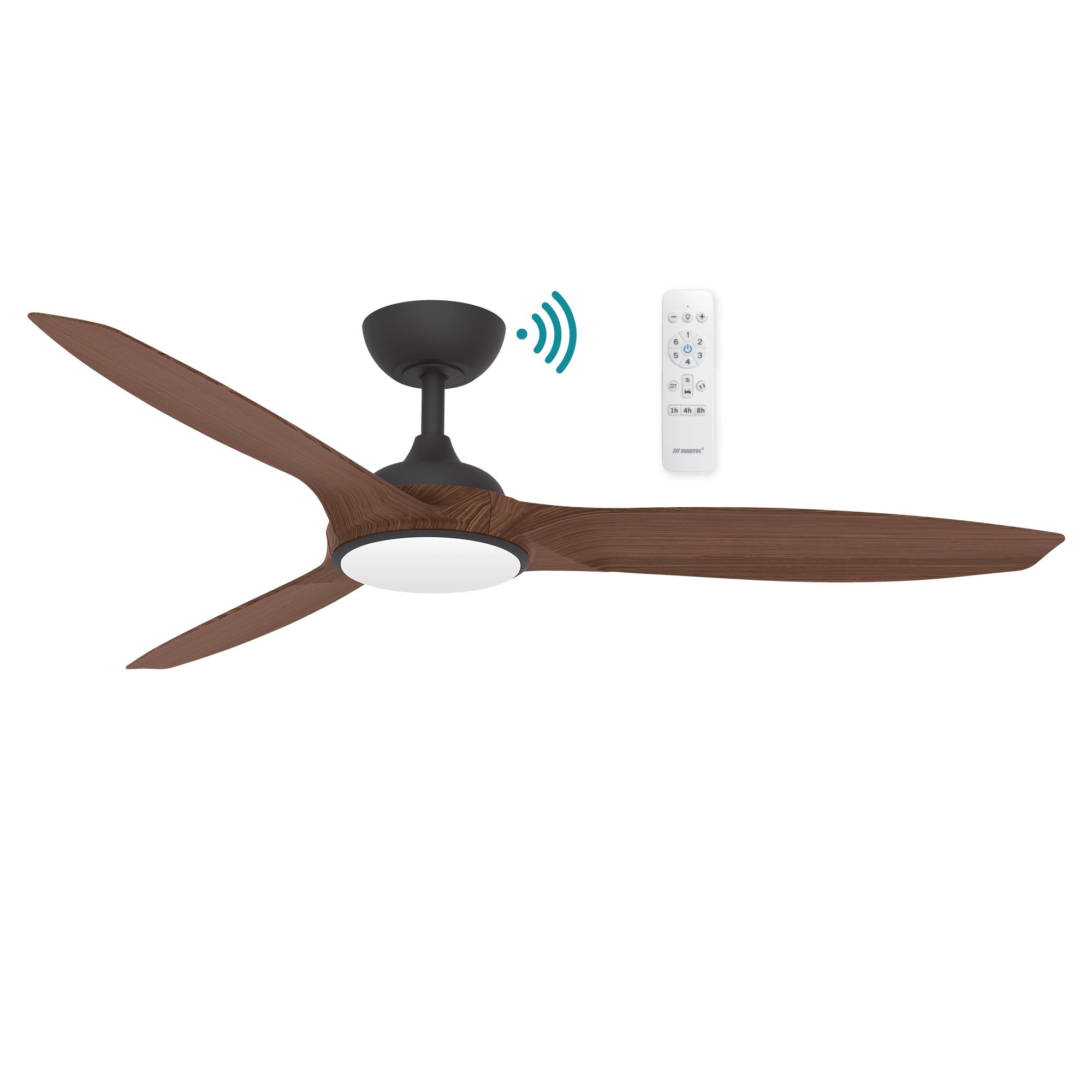 56″ (1420mm) Newport DC Ceiling Fan With CCT 18w LED Light & 3 ABS Blade - Mases LightingMartec