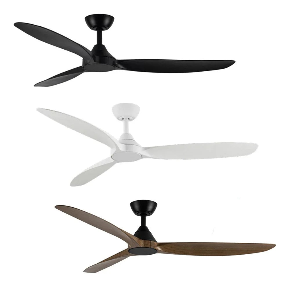 56" Seaforth DC Ceiling Fan Matt Black, Matt White, Matt Black/Teak MDCS143 Martec Lighting