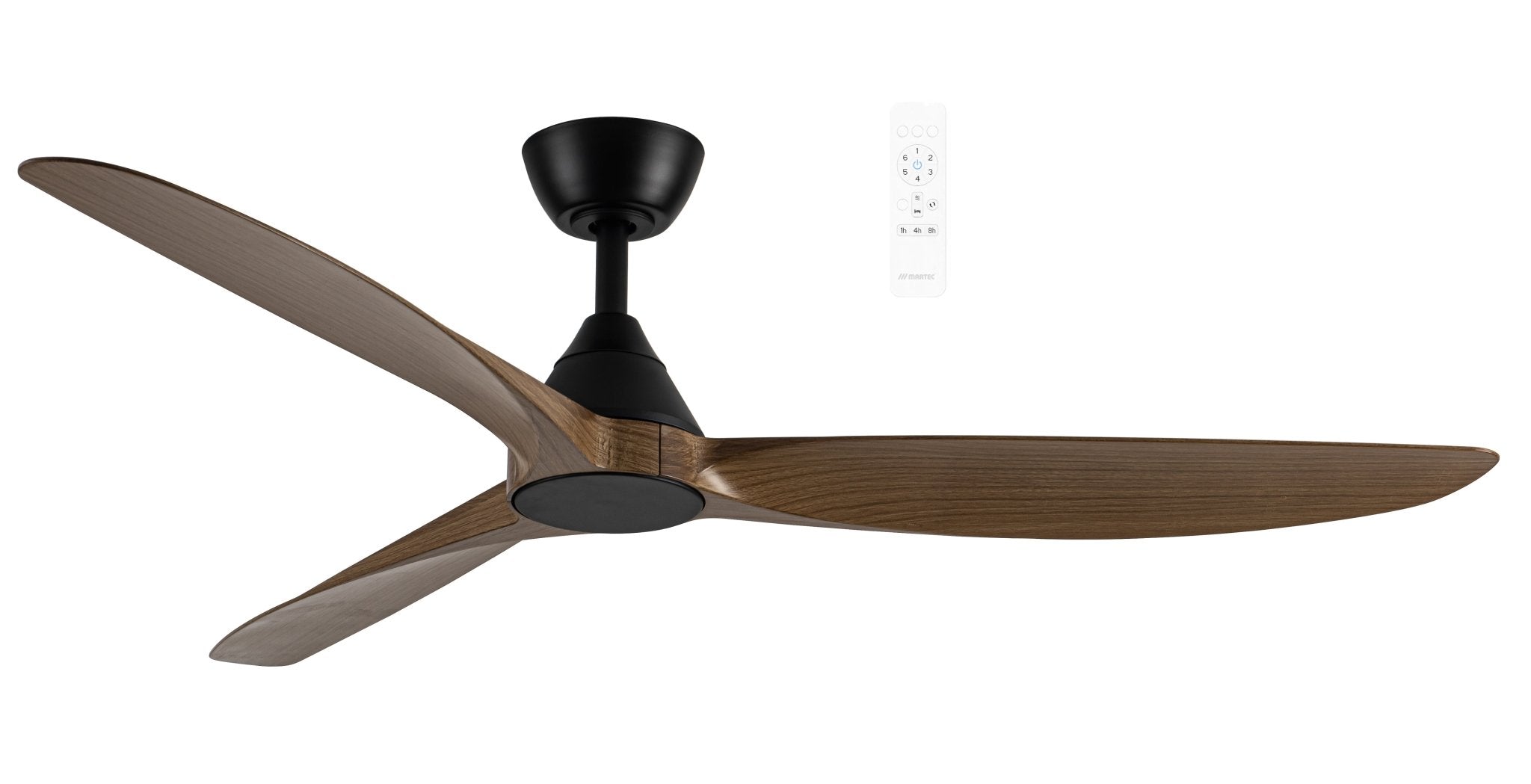 56" Seaforth DC Ceiling Fan Matt Black, Matt White, Matt Black/Teak MDCS143 Martec Lighting