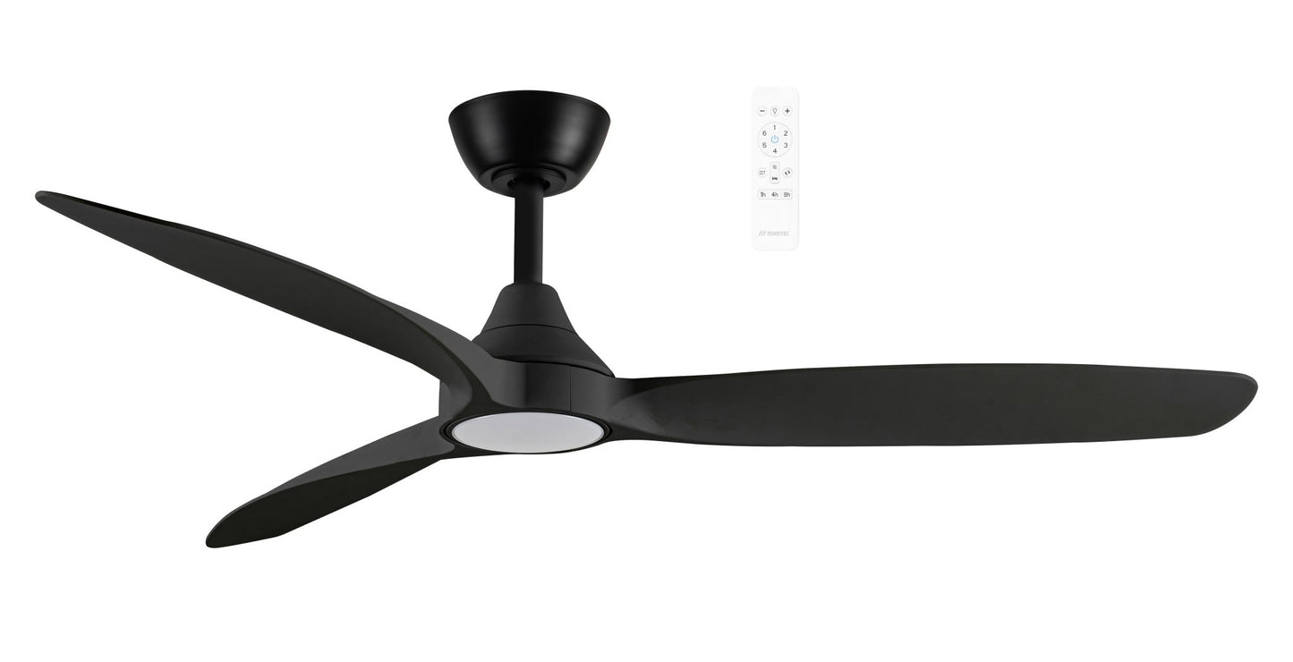56" Seaforth DC Ceiling Fan Matt Black, Matt White, Matt Black/Teak with Light MDCS1433 Martec Lighting - Mases LightingMartec