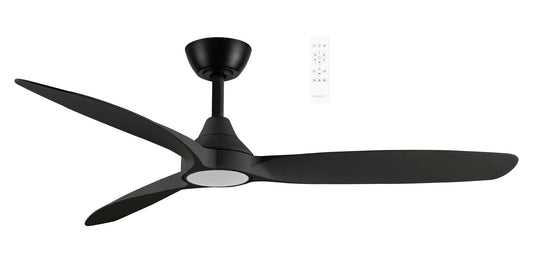 56" Seaforth DC Ceiling Fan Matt Black, Matt White, Matt Black/Teak with Light MDCS1433 Martec Lighting - Mases LightingMartec