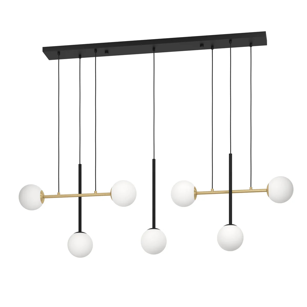 Eglo Paz 7 Light Pendant Black-Gold 390178