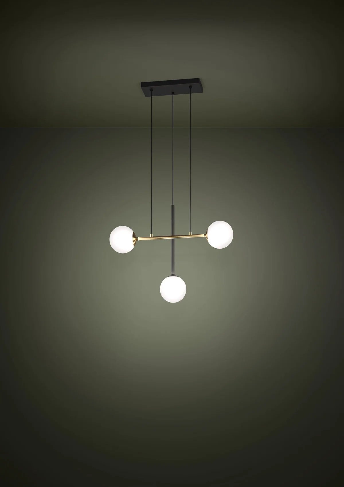 Eglo Paz 3 Light Pendant Black-Gold 390177