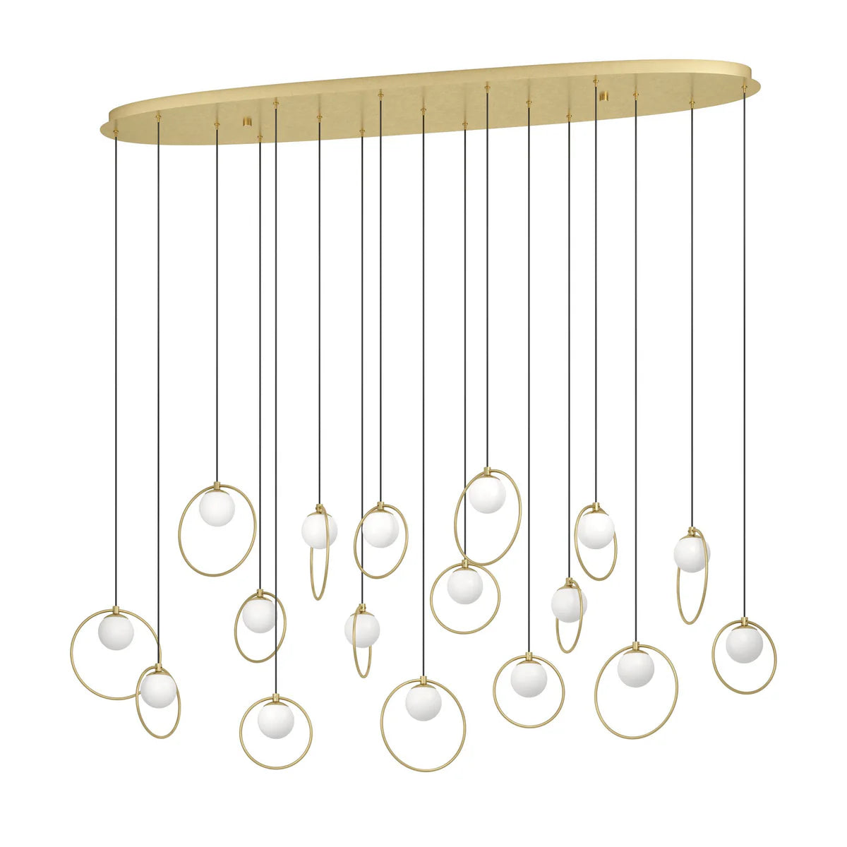 Eglo Portocolom 17 Light Oval LED Pendant Gold 390348