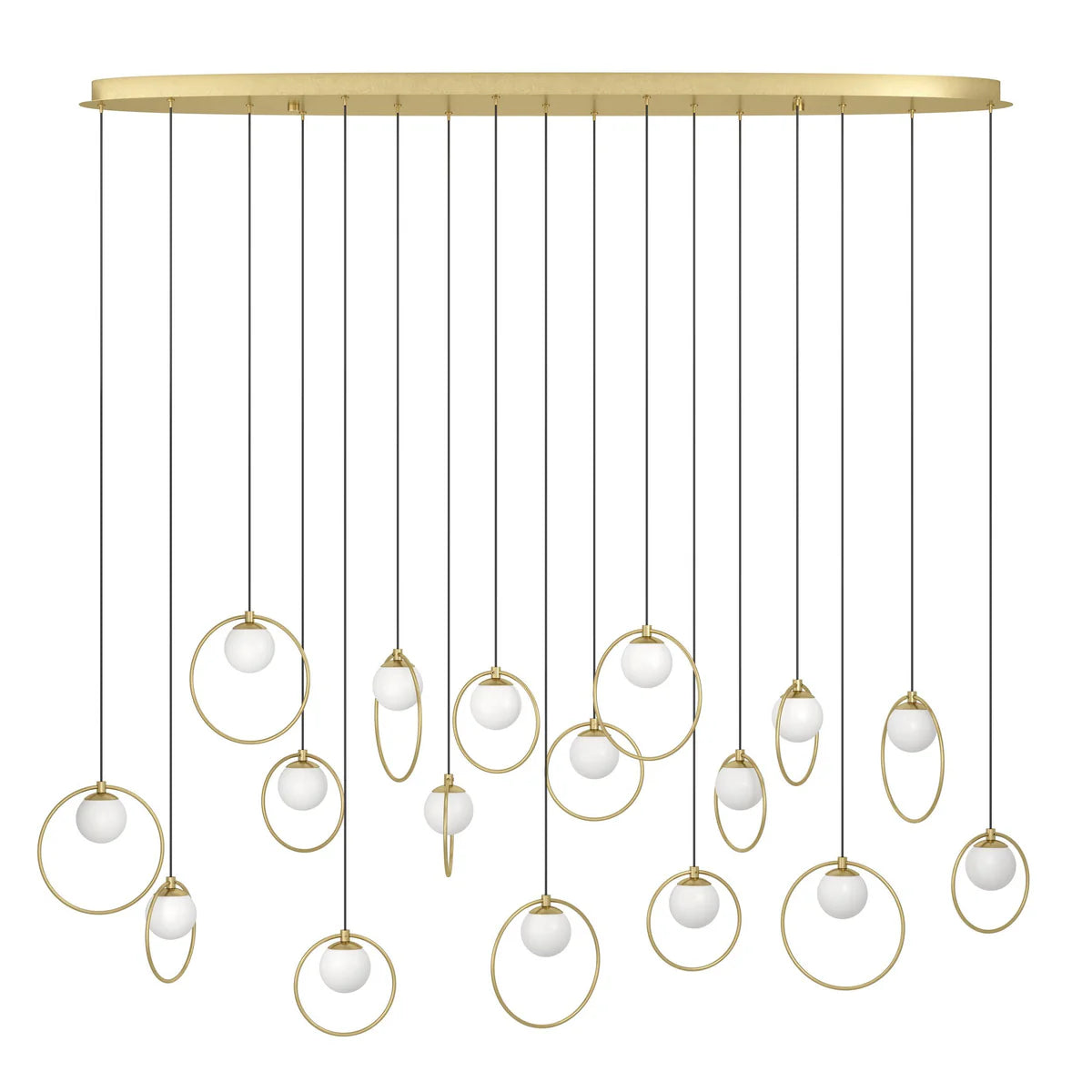 Eglo Portocolom 17 Light Oval LED Pendant Gold 390348