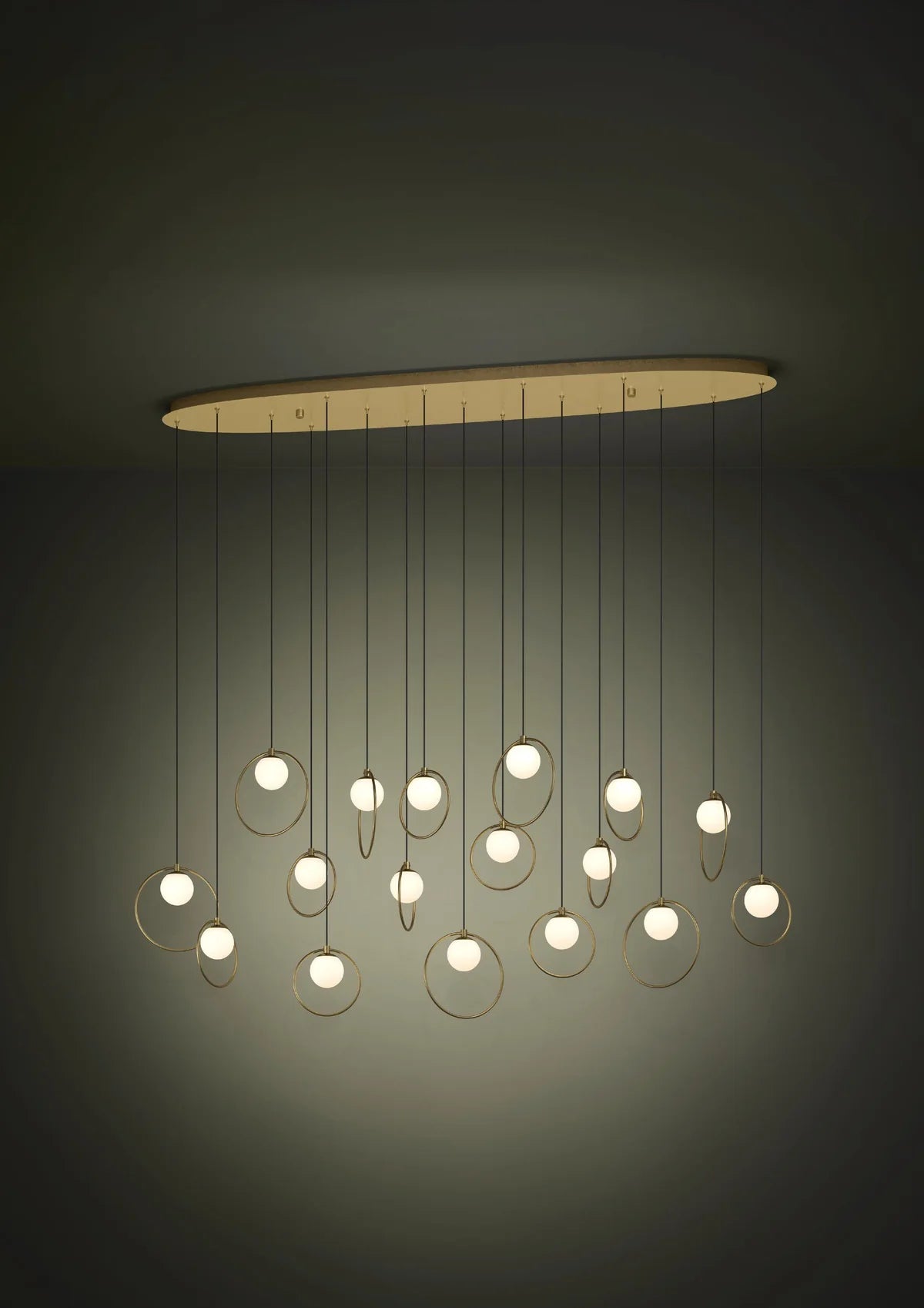 Eglo Portocolom 17 Light Oval LED Pendant Gold 390348