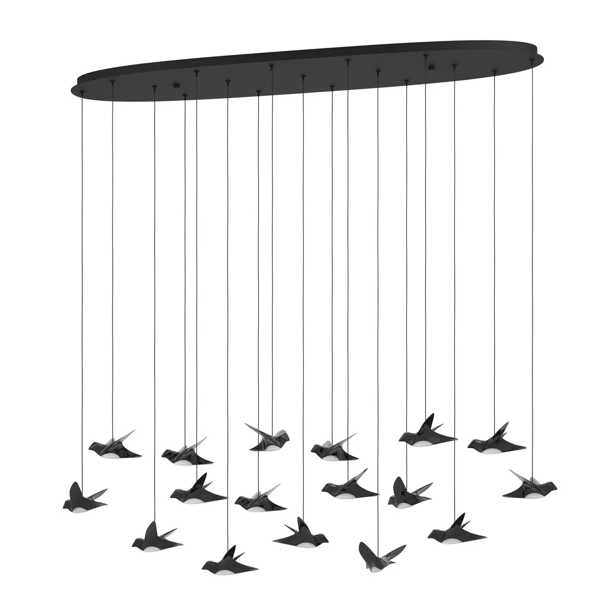 Eglo Paratebueno 17 Light Oval LED Pendant Black 390353