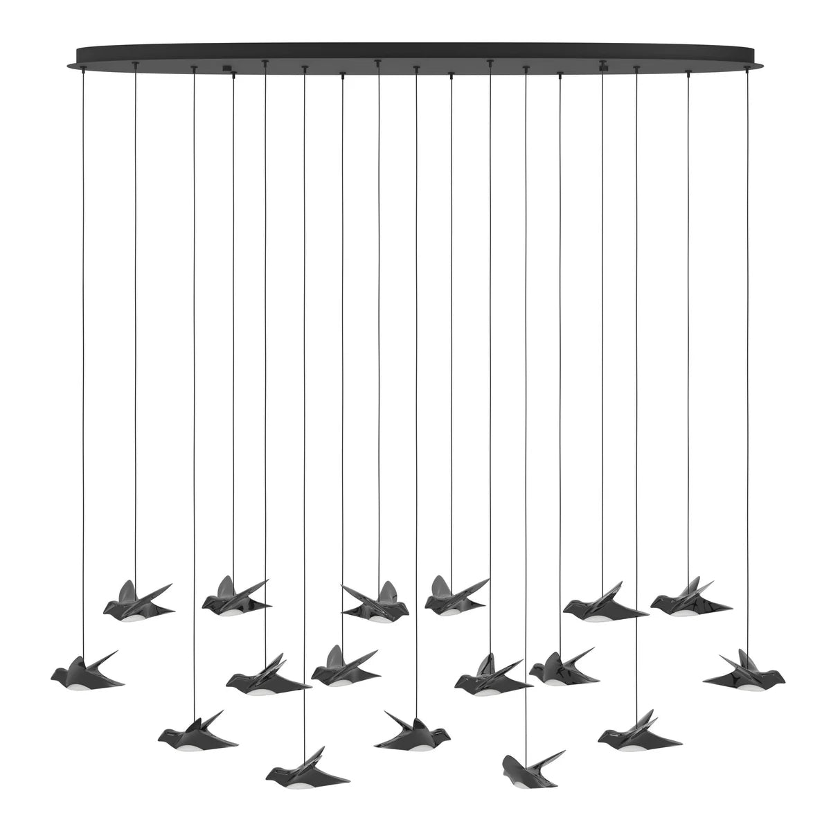 Eglo Paratebueno 17 Light Oval LED Pendant Black 390353