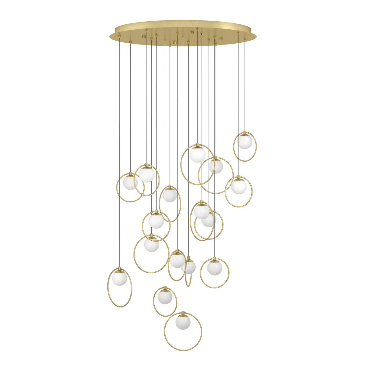 Eglo Portocolom 17 Light Round LED Pendant Gold 390346