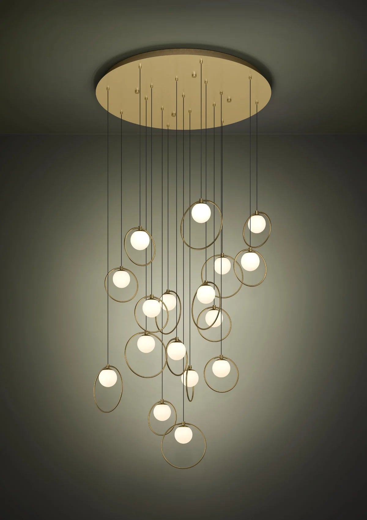 Eglo Portocolom 17 Light Round LED Pendant Gold 390346