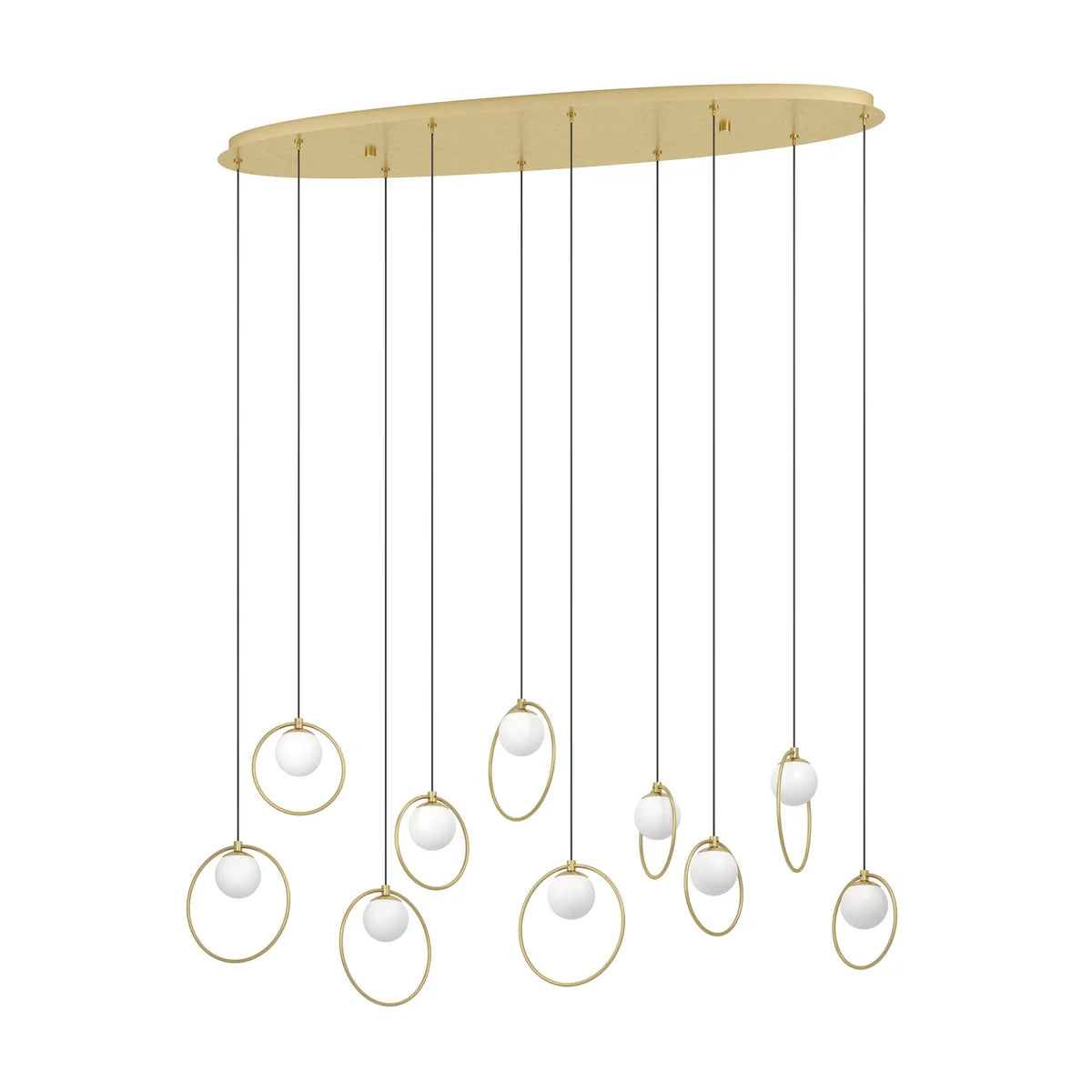 Eglo Portocolom 10 Light Oval LED Pendant Gold 390347