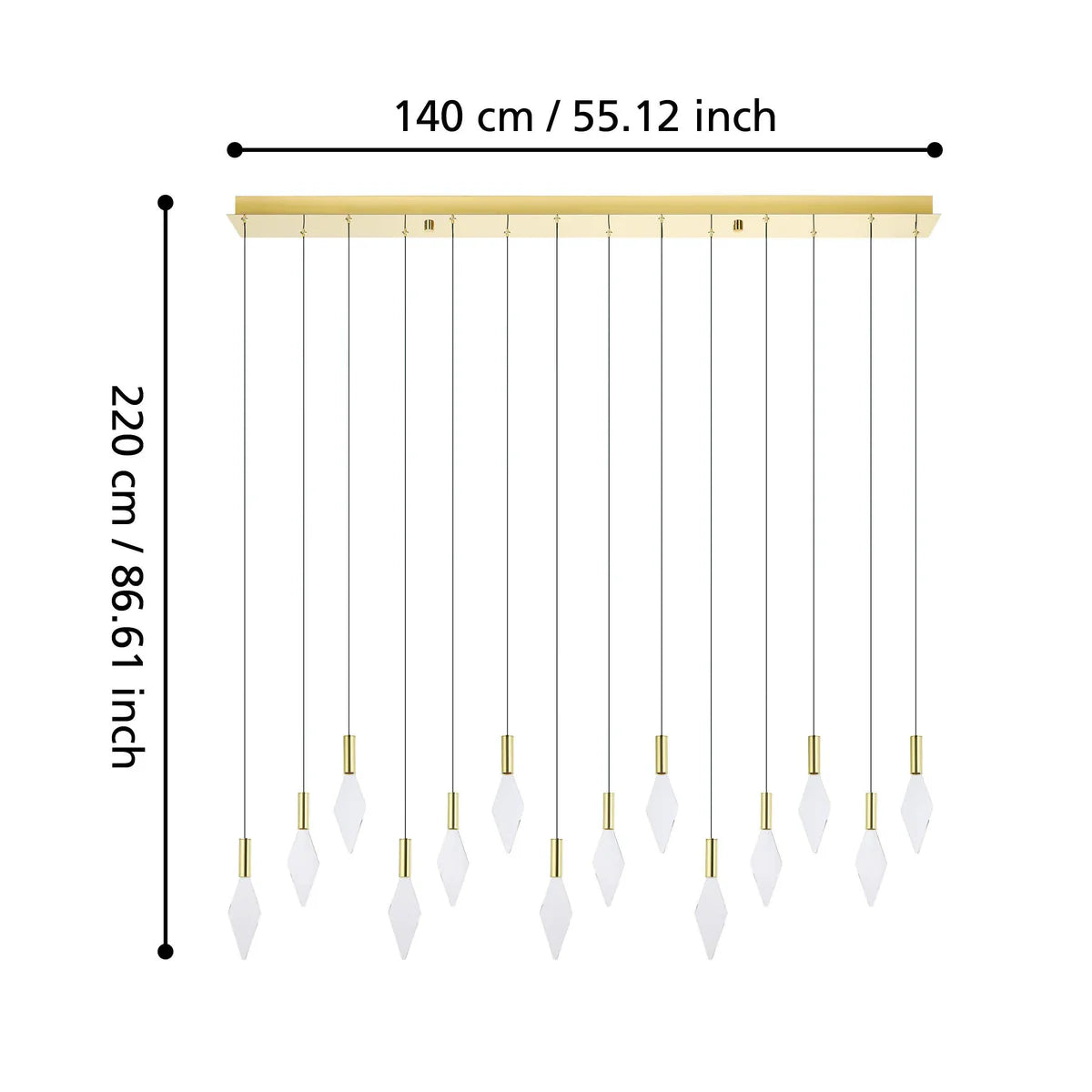 Eglo Mirador 14 Light LED Pendant Gold 390362