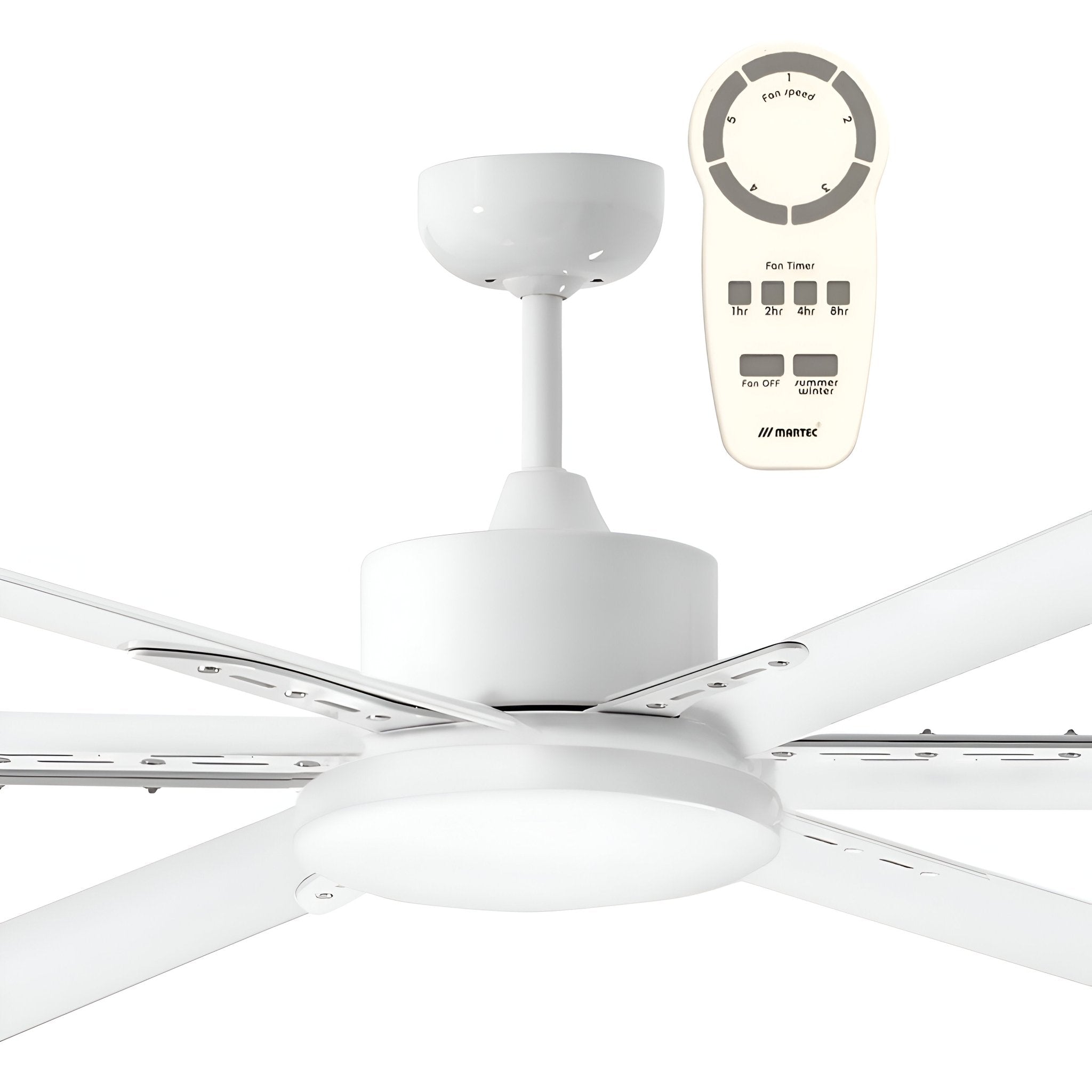 72" Albatross DC Ceiling Fan w/ Remote & 6 Blades In White by Martec