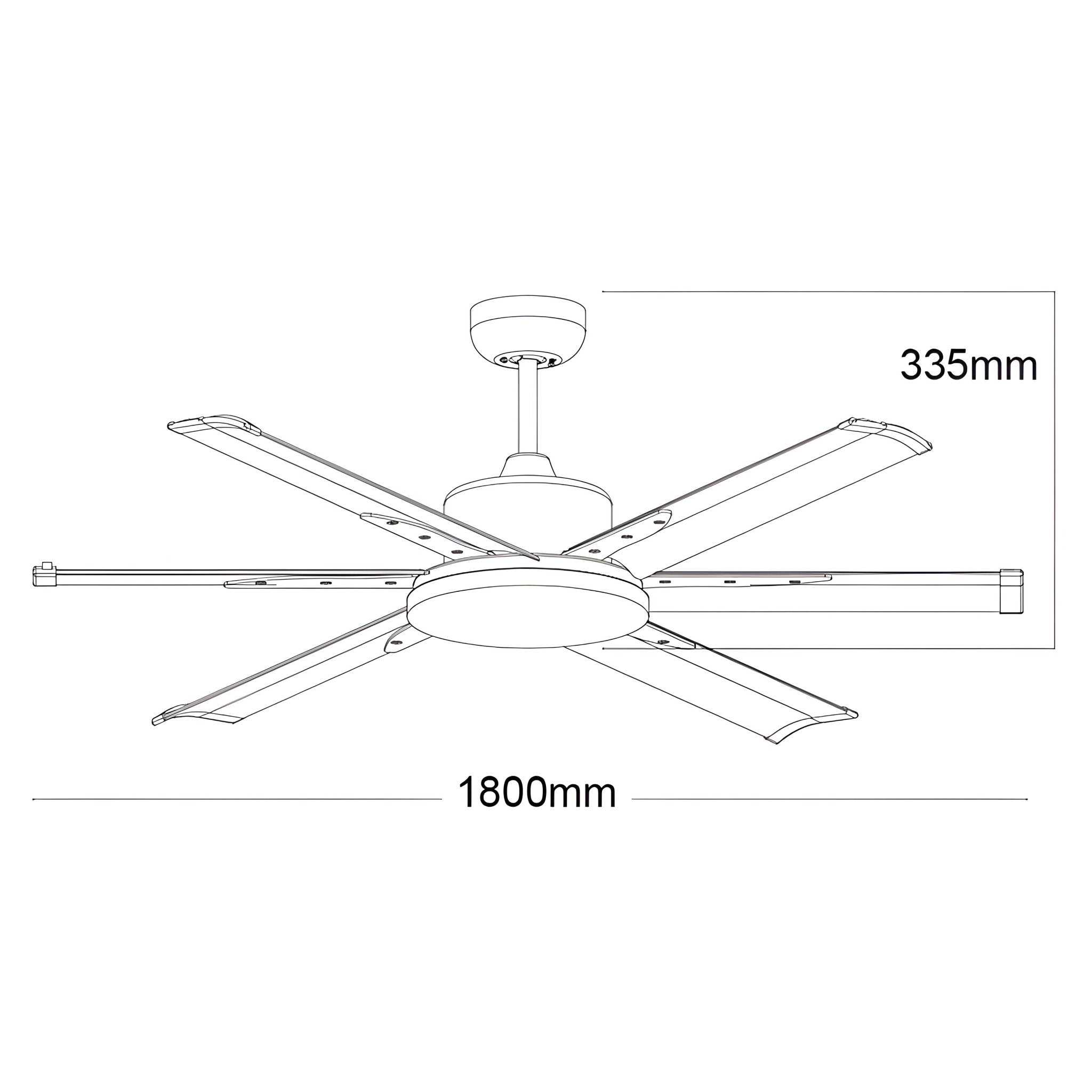 72" Albatross DC Ceiling Fan w/ Remote & 6 Blades In White by Martec