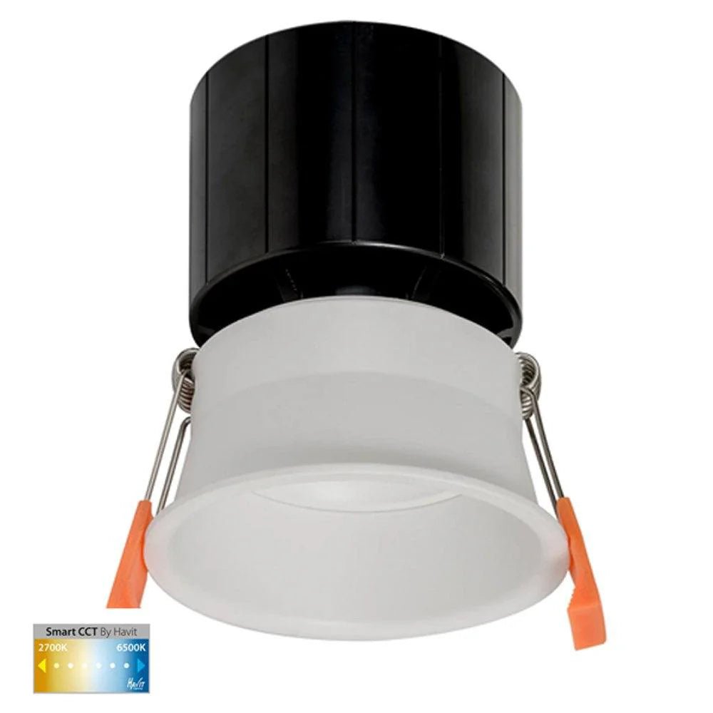 76mm Prime Wifi LED Downlight 12w Black, White CCT CRI 90+ HV5513CCT Havit Lighting