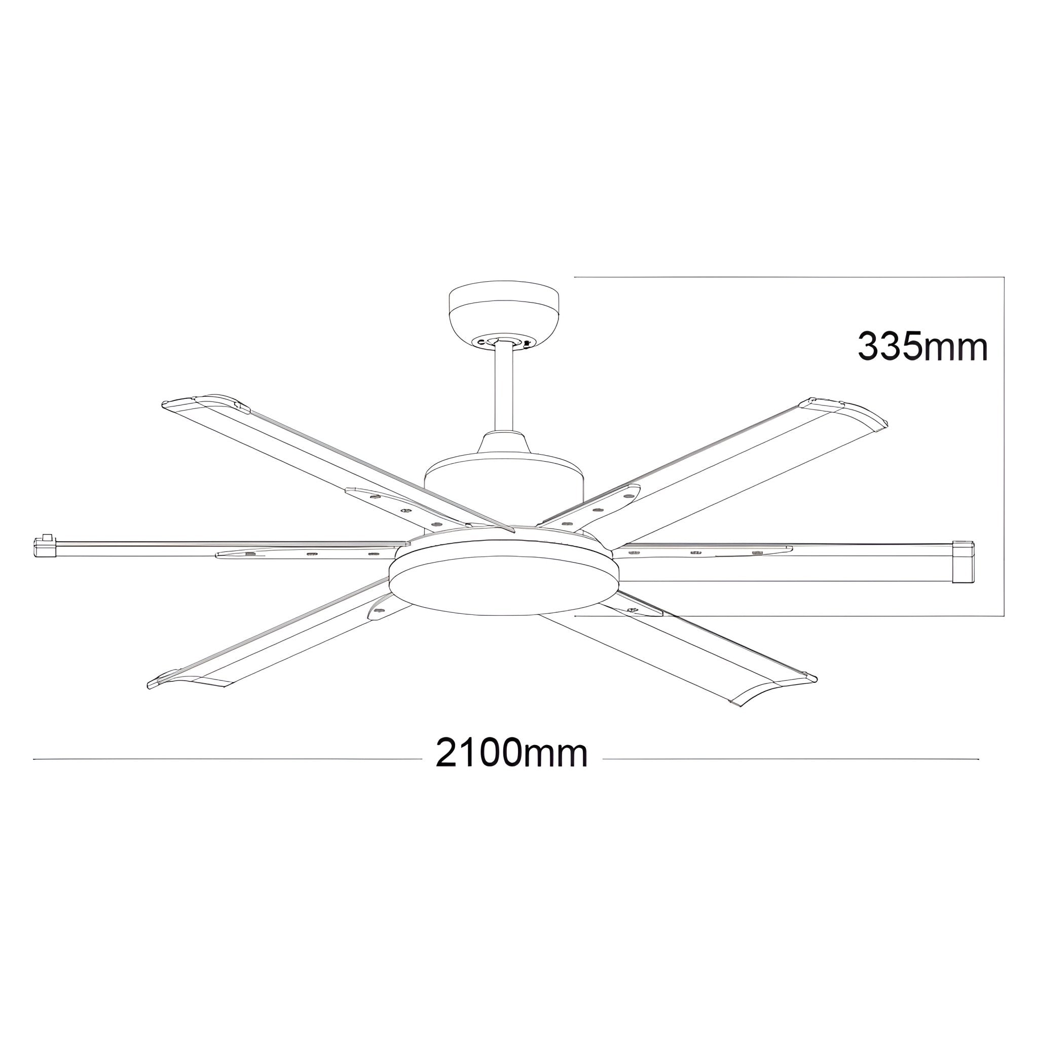 84" Albatross DC Ceiling Fan w/ Remote & 6 Blades In White by Martec