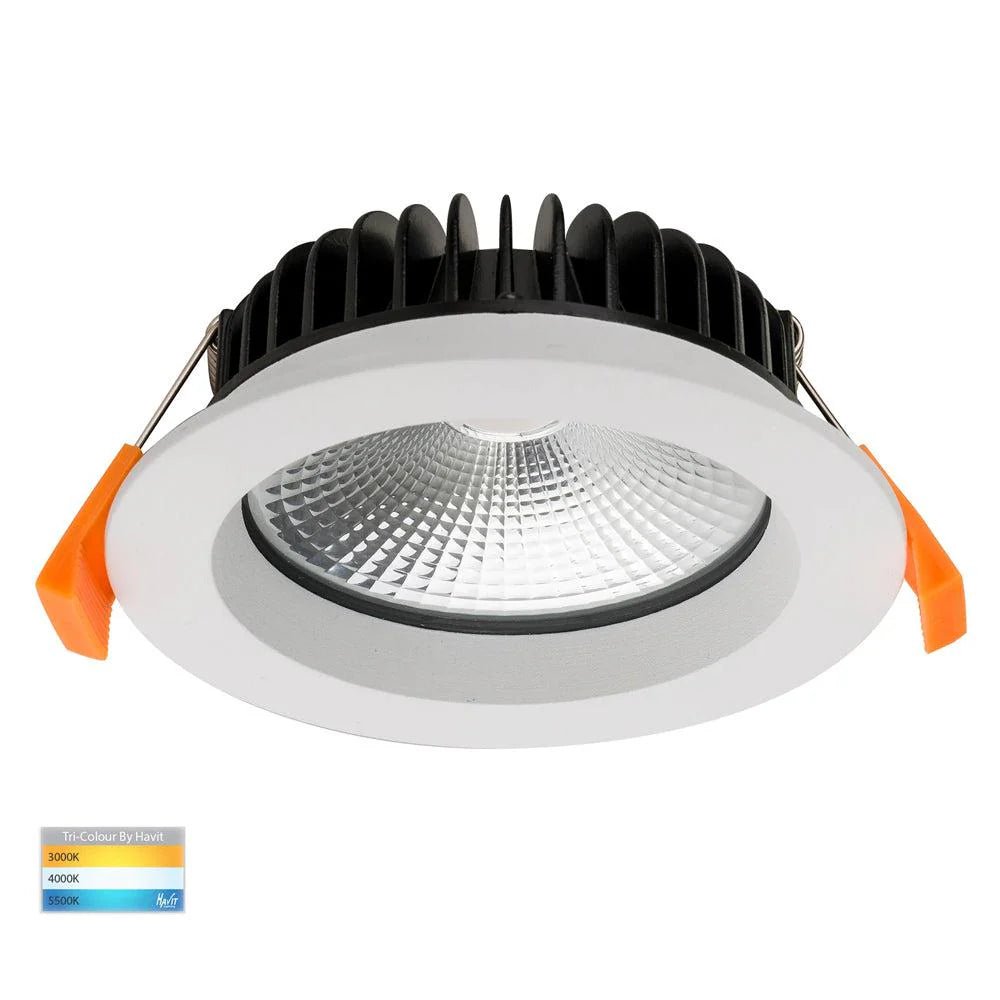 90mm LED Downlight 12w Black, White CCT HV5530T Havit Lighting