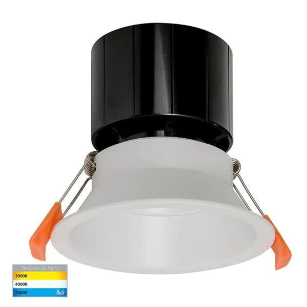 90mm LED Downlight 12w White or Black CCT HV5514T Havit Lighting