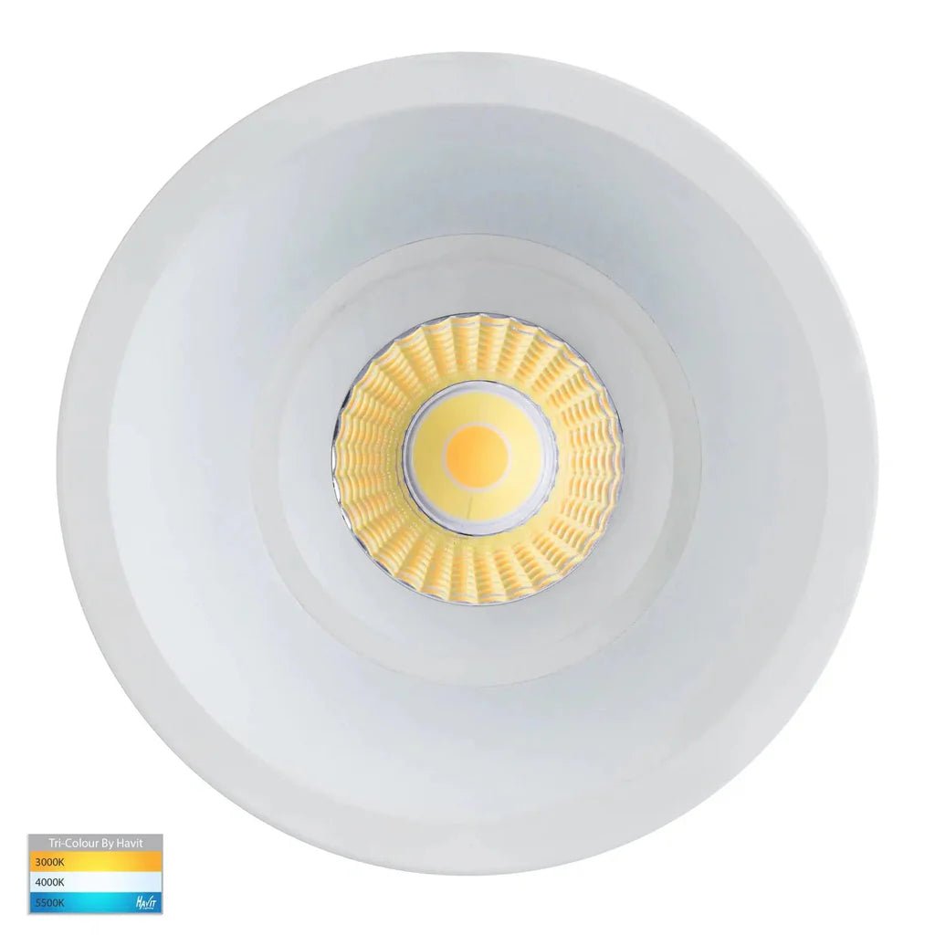 90mm LED Downlight 12w White or Black CCT HV5514T Havit Lighting