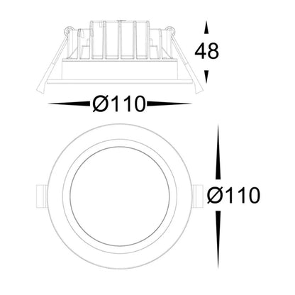 90mm Polly LED Downlight 8w Black, White CCT HV5522T Havit Lighting - Mases LightingHavit Lighting