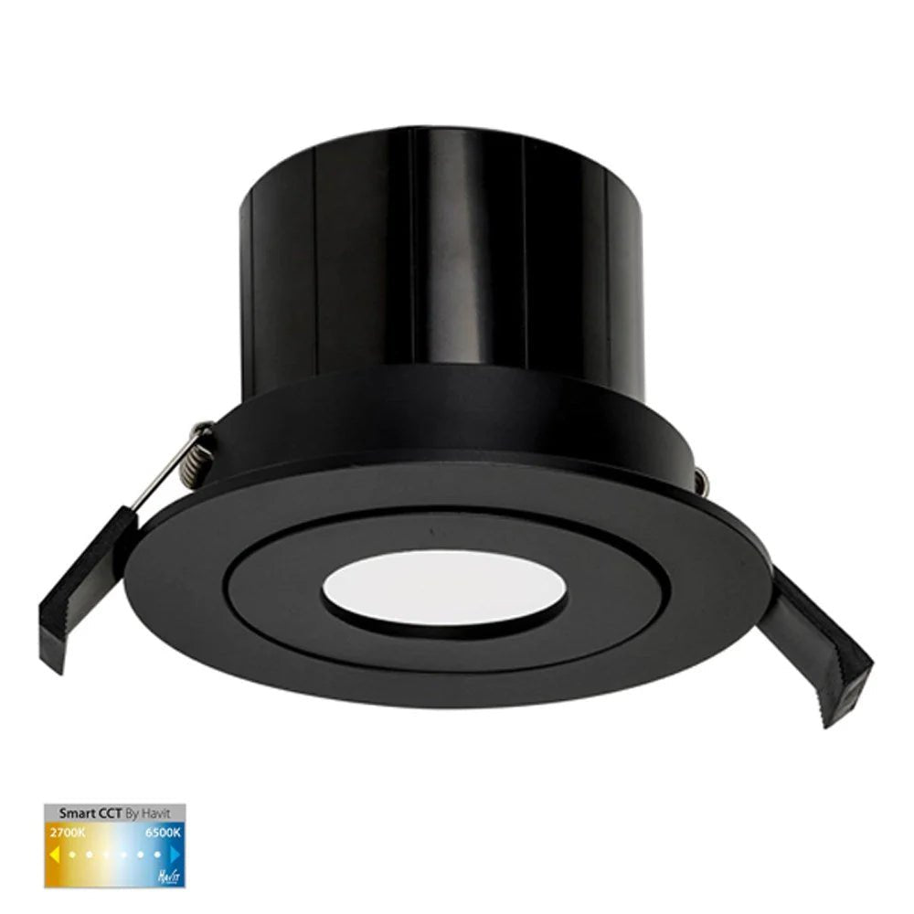 90mm Prime Wifi LED Downlight 12w Black, White CCT CRI 90+ HV5512CCT Havit Lighting