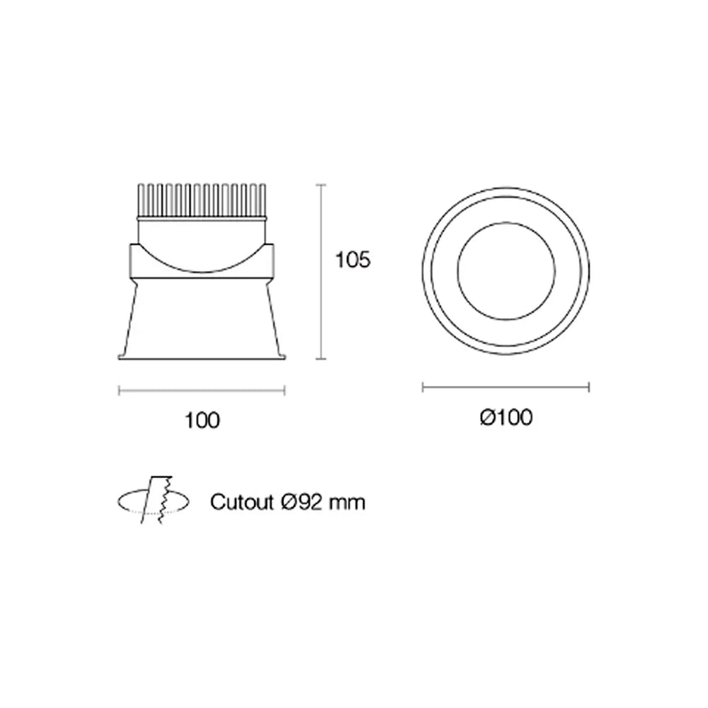 92mm Resiled LED Downlight 8w Black, White 3k, 4k CRI 90+ RDTL8 Trend Lighting - Mases LightingTrend Lighting