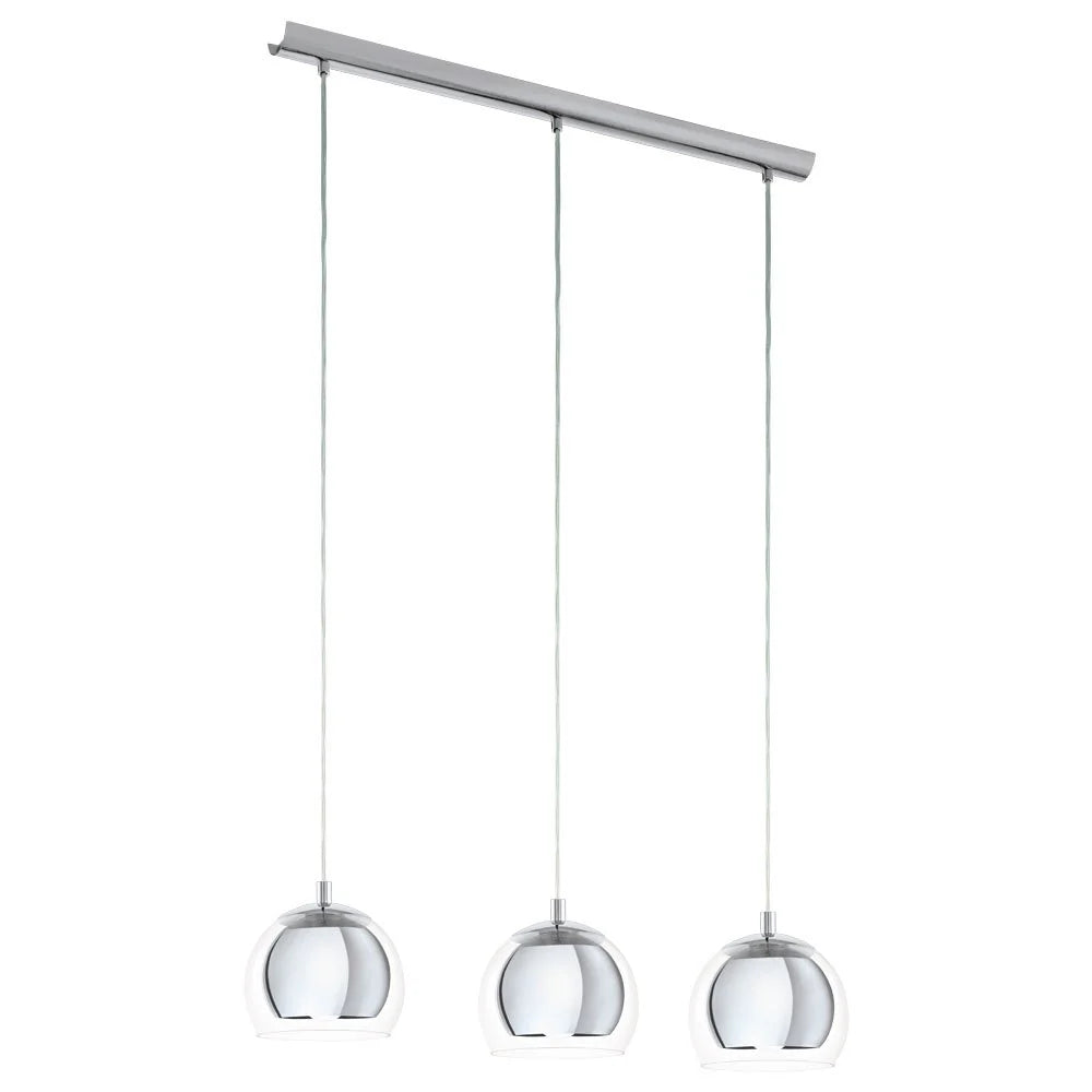 Eglo Rocamar 3 Light Pendant Chrome & Clear - 94593