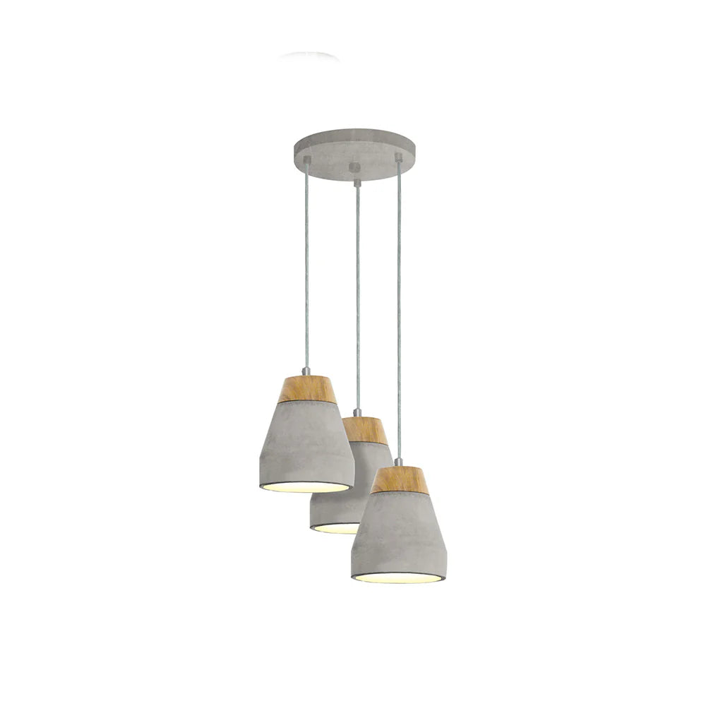 Eglo Tarega 3 Light Pendant Brown & Grey - 95526