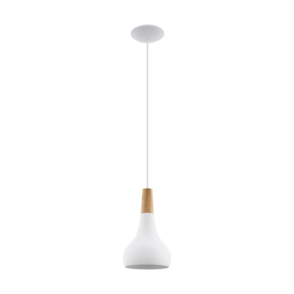 Eglo Sabinar 1 Pendant Light Small White Steel - 96981N