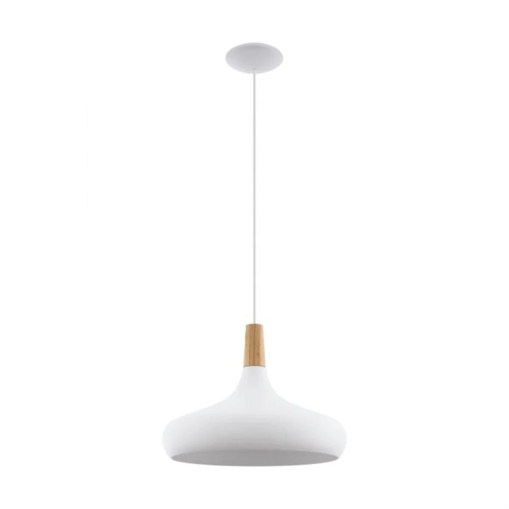 Eglo Sabinar 1 Pendant Light Large White Steel - 96983N