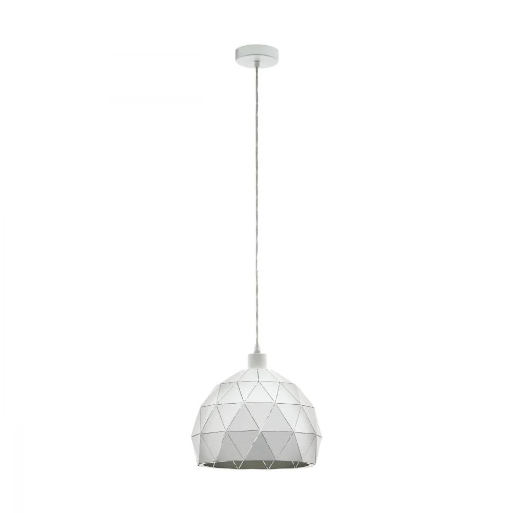 Eglo Roccaforte 1 Light Pendant White 300mm - 97854N