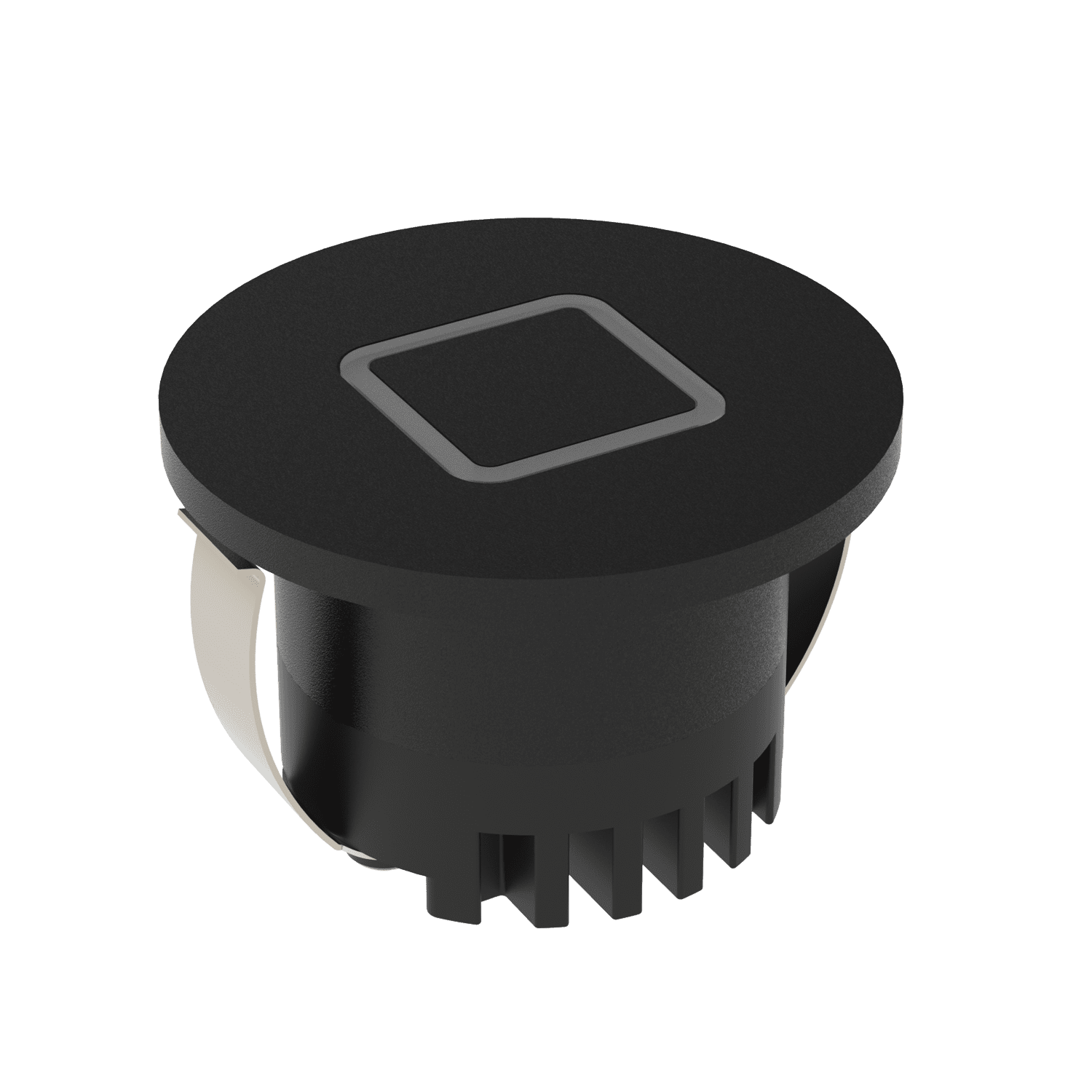 Domus Aura LED step light - Square Ring round fascia, black