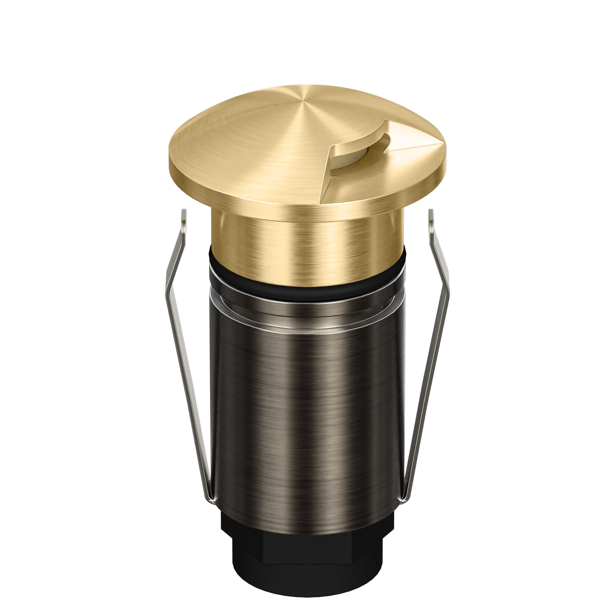 Domus Emit 25mm TRIO LED Inground Deck Light — Antique Brass, Black, Brushed Brass or Stainless Steel