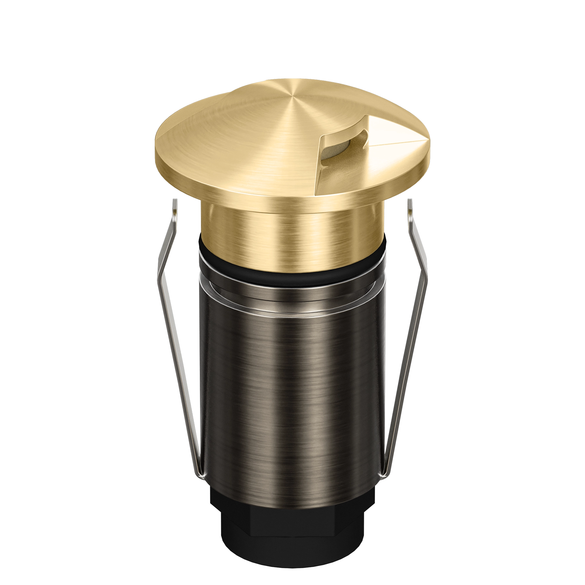 Domus Emit 25mm TRIO LED Inground Deck Light — Antique Brass, Black, Brushed Brass or Stainless Steel