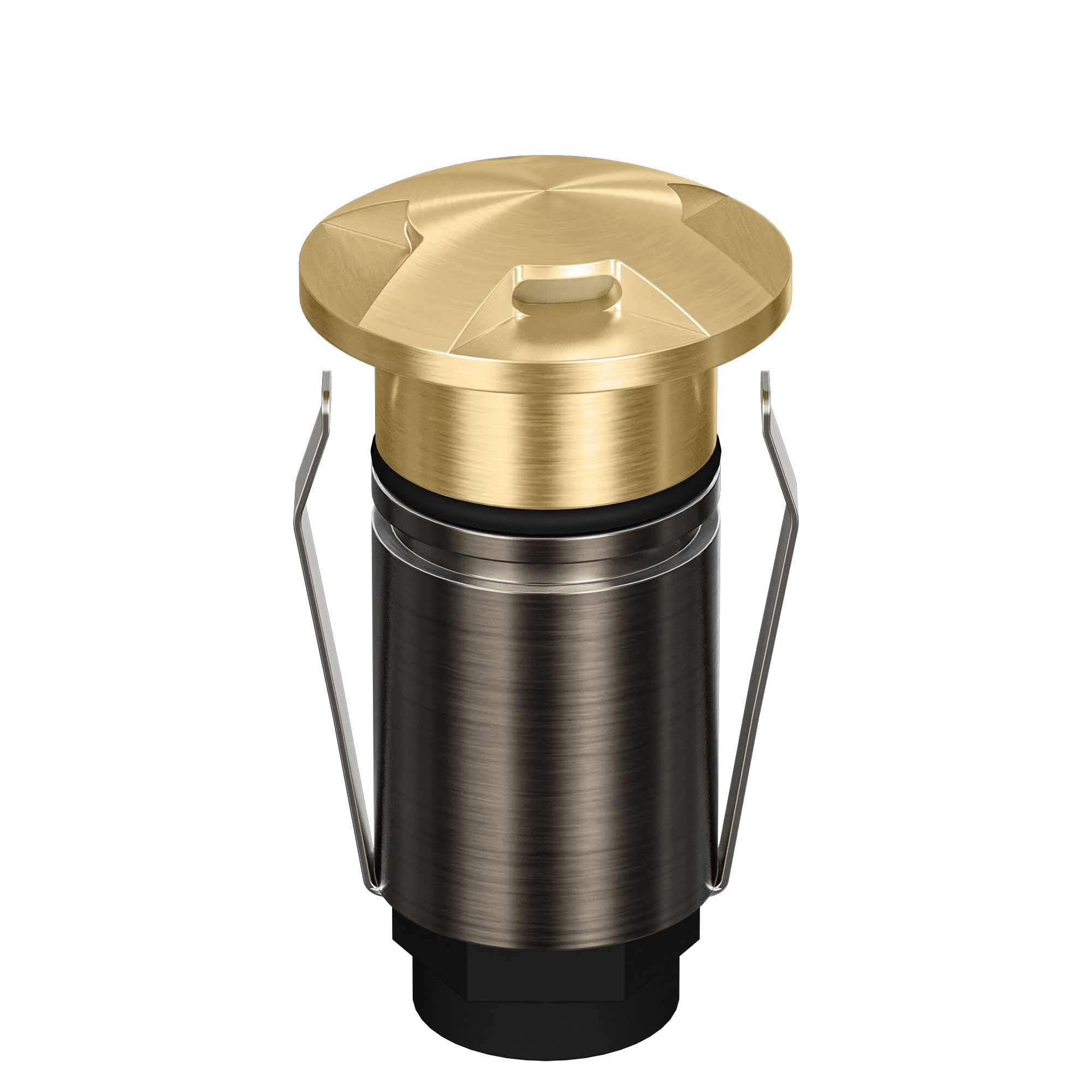Domus Emit 25mm TRIO LED Inground Deck Light — Antique Brass, Black, Brushed Brass or Stainless Steel