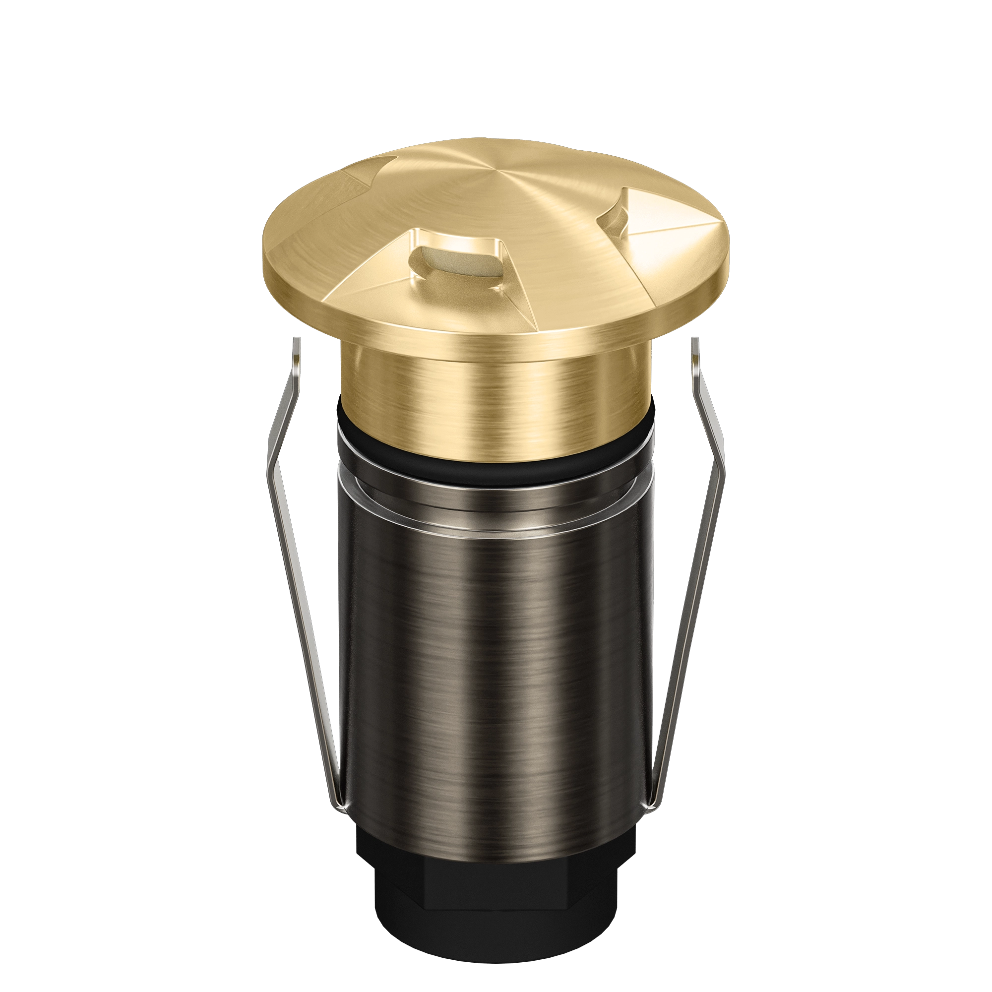 Domus Emit 25mm TRIO LED Inground Deck Light — Antique Brass, Black, Brushed Brass or Stainless Steel
