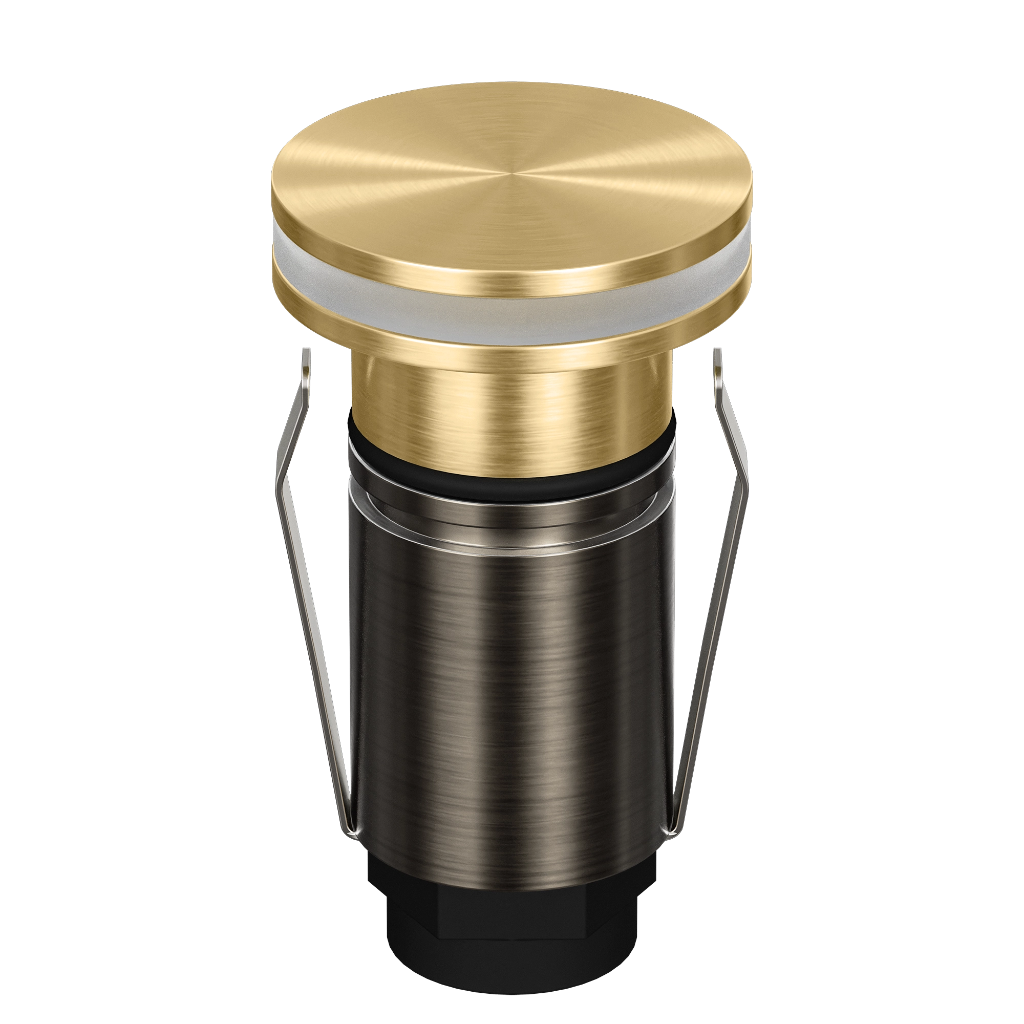 Domus Emit 25mm TRIO LED Inground Deck Light — Antique Brass, Black, Brushed Brass or Stainless Steel