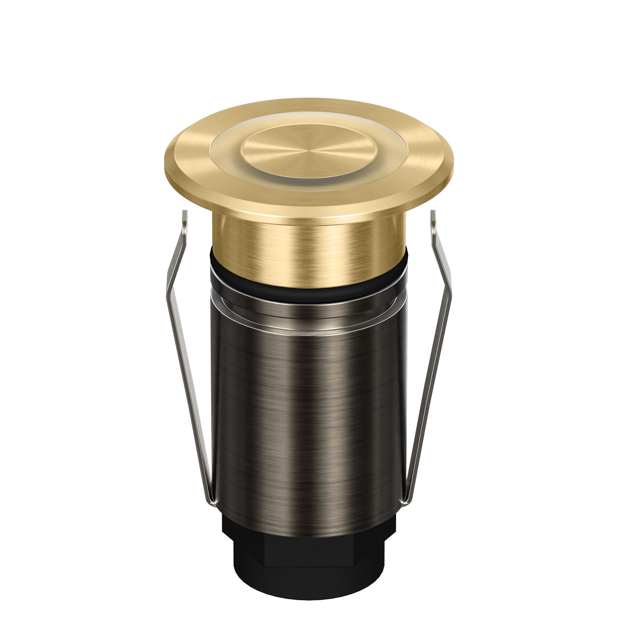 Domus Emit 25mm TRIO LED Inground Deck Light — Antique Brass, Black, Brushed Brass or Stainless Steel
