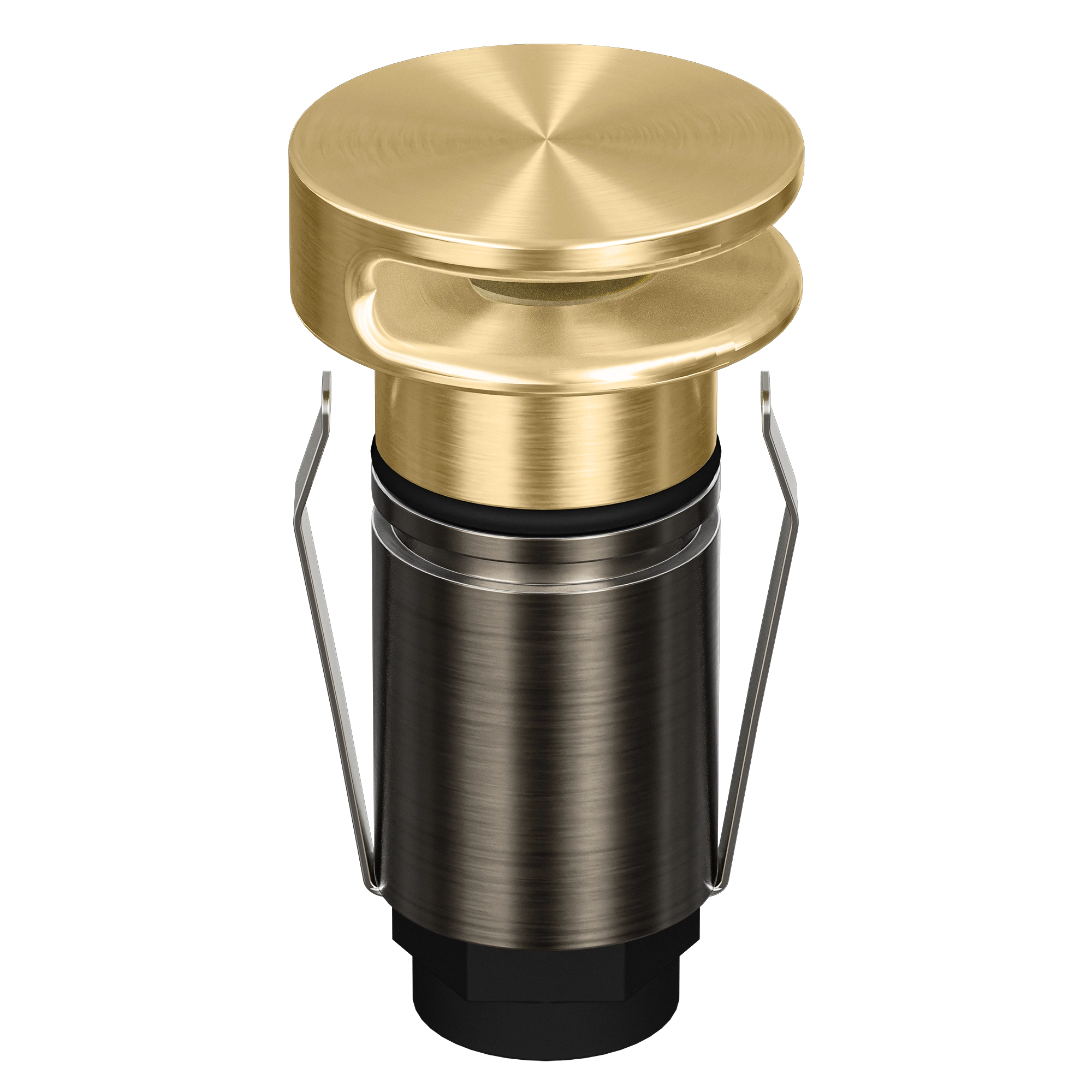 Domus Emit 25mm TRIO LED Inground Deck Light — Antique Brass, Black, Brushed Brass or Stainless Steel