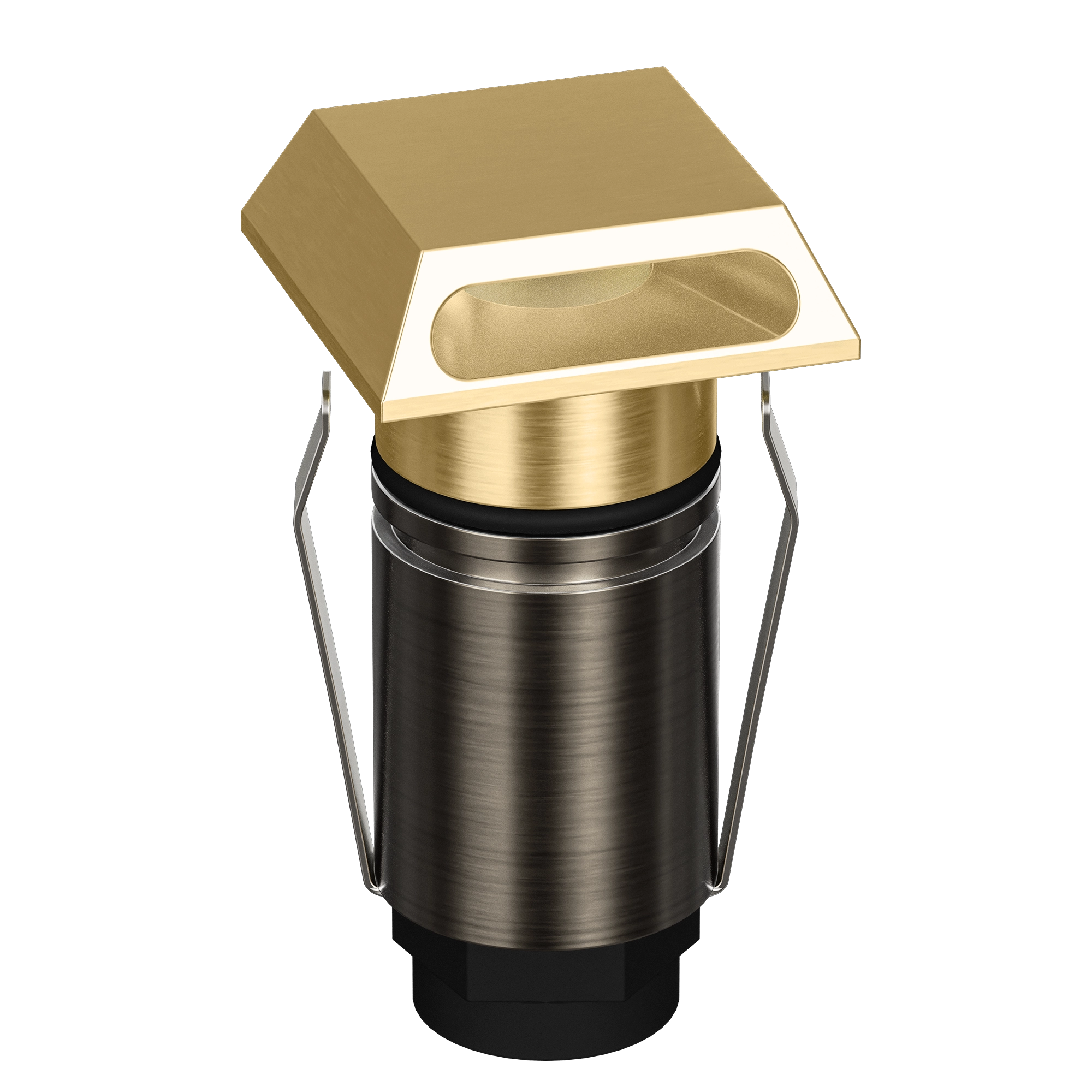 Domus Emit 25mm TRIO LED Inground Deck Light — Antique Brass, Black, Brushed Brass or Stainless Steel