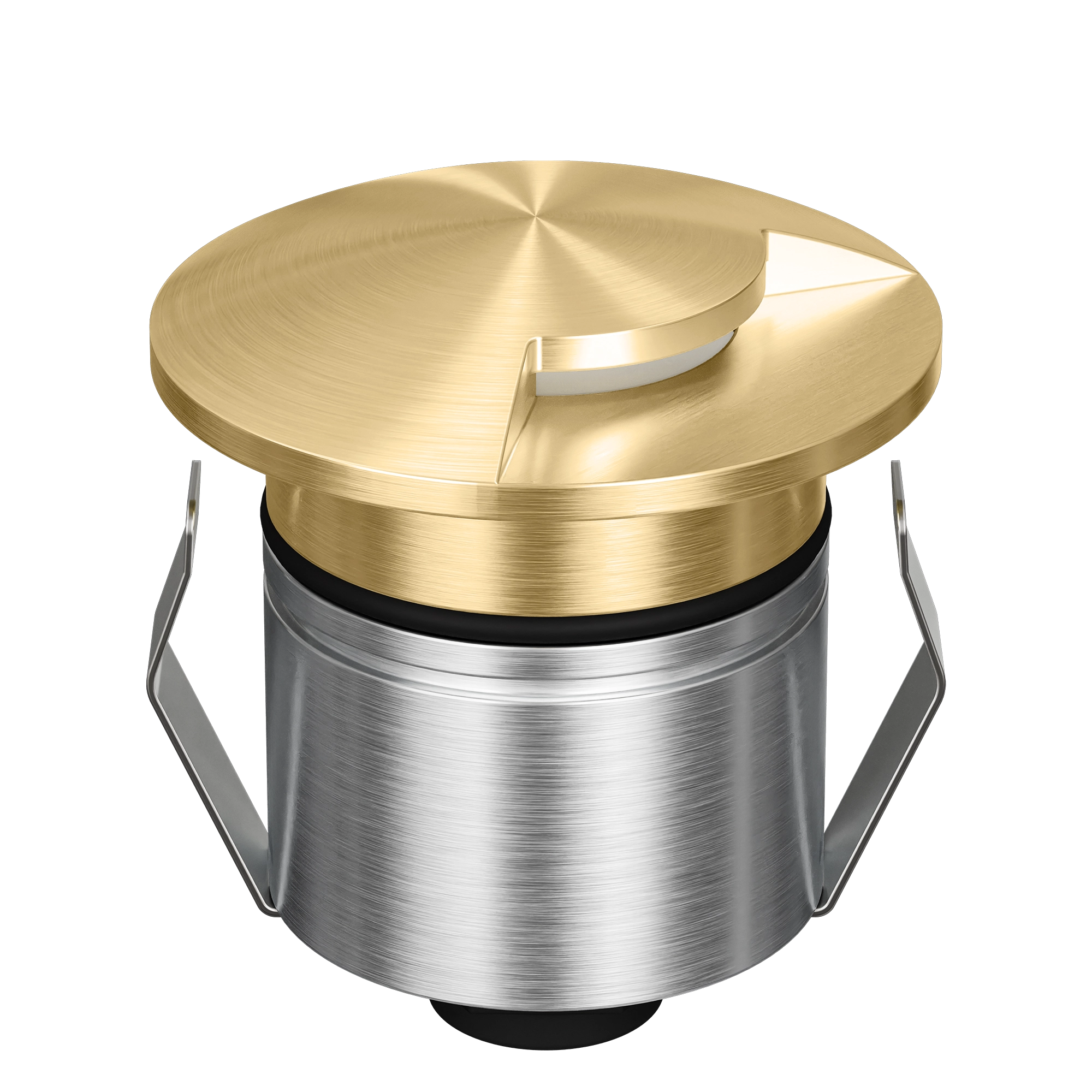 Domus Emit 55mm RGBW LED Inground Deck Light — Antique Brass, Black, White, Brushed Brass or Stainless Steel