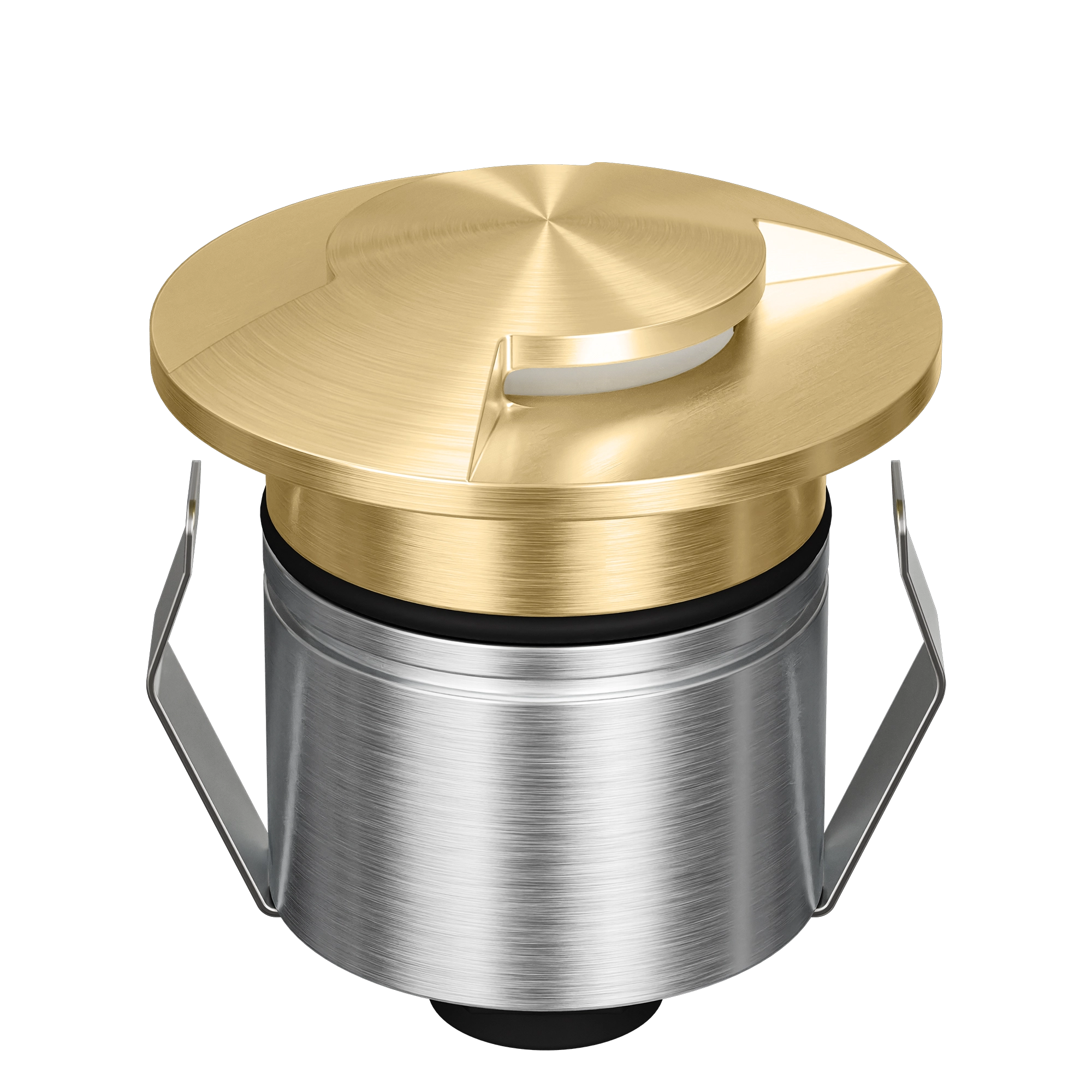 Domus Emit 55mm RGBW LED Inground Deck Light — Antique Brass, Black, White, Brushed Brass or Stainless Steel
