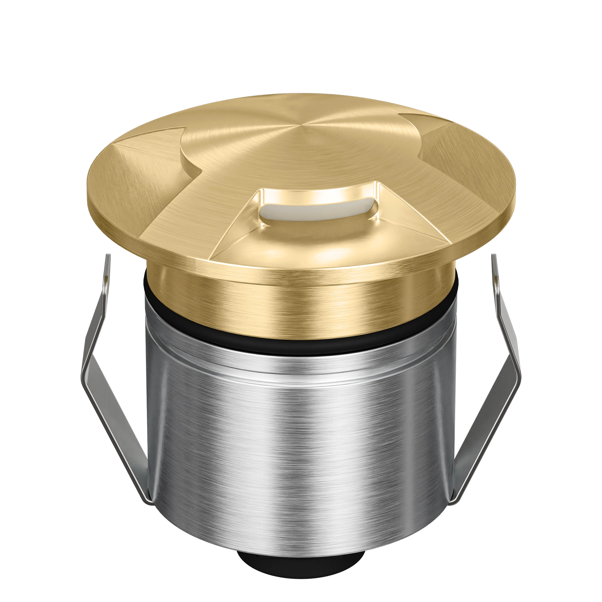 Domus Emit 55mm RGBW LED Inground Deck Light — Antique Brass, Black, White, Brushed Brass or Stainless Steel