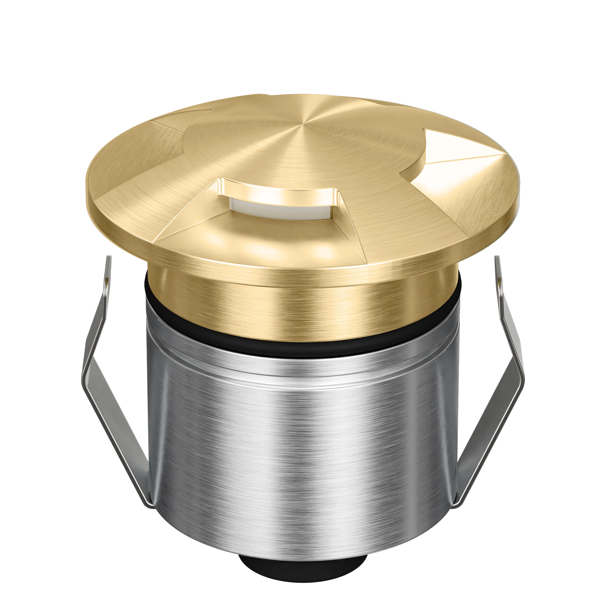 Domus Emit 55mm RGBW LED Inground Deck Light — Antique Brass, Black, White, Brushed Brass or Stainless Steel