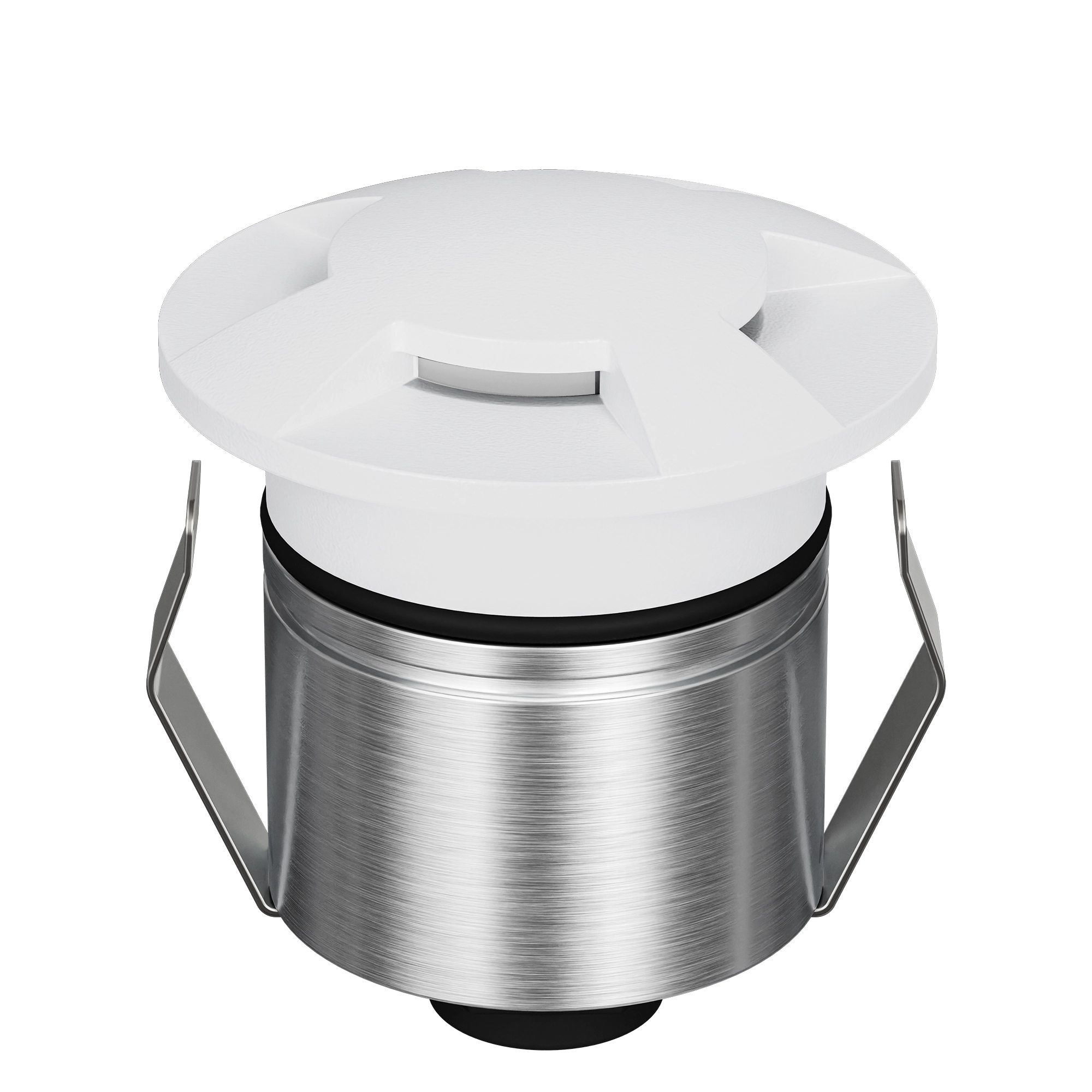 Domus Emit 55mm RGBW LED Inground Deck Light — Antique Brass, Black, White, Brushed Brass or Stainless Steel