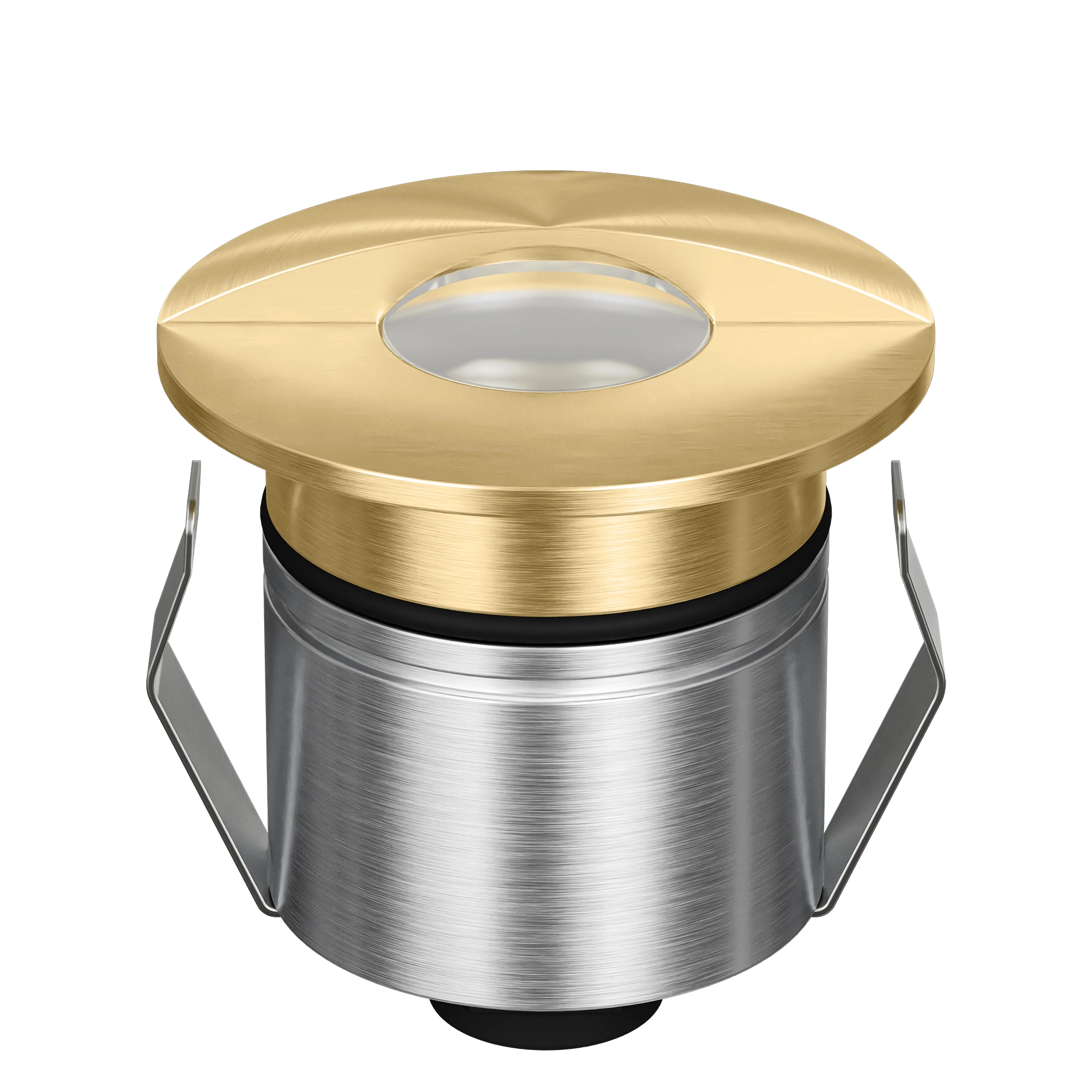 Domus Emit 55mm RGBW LED Inground Deck Light — Antique Brass, Black, White, Brushed Brass or Stainless Steel