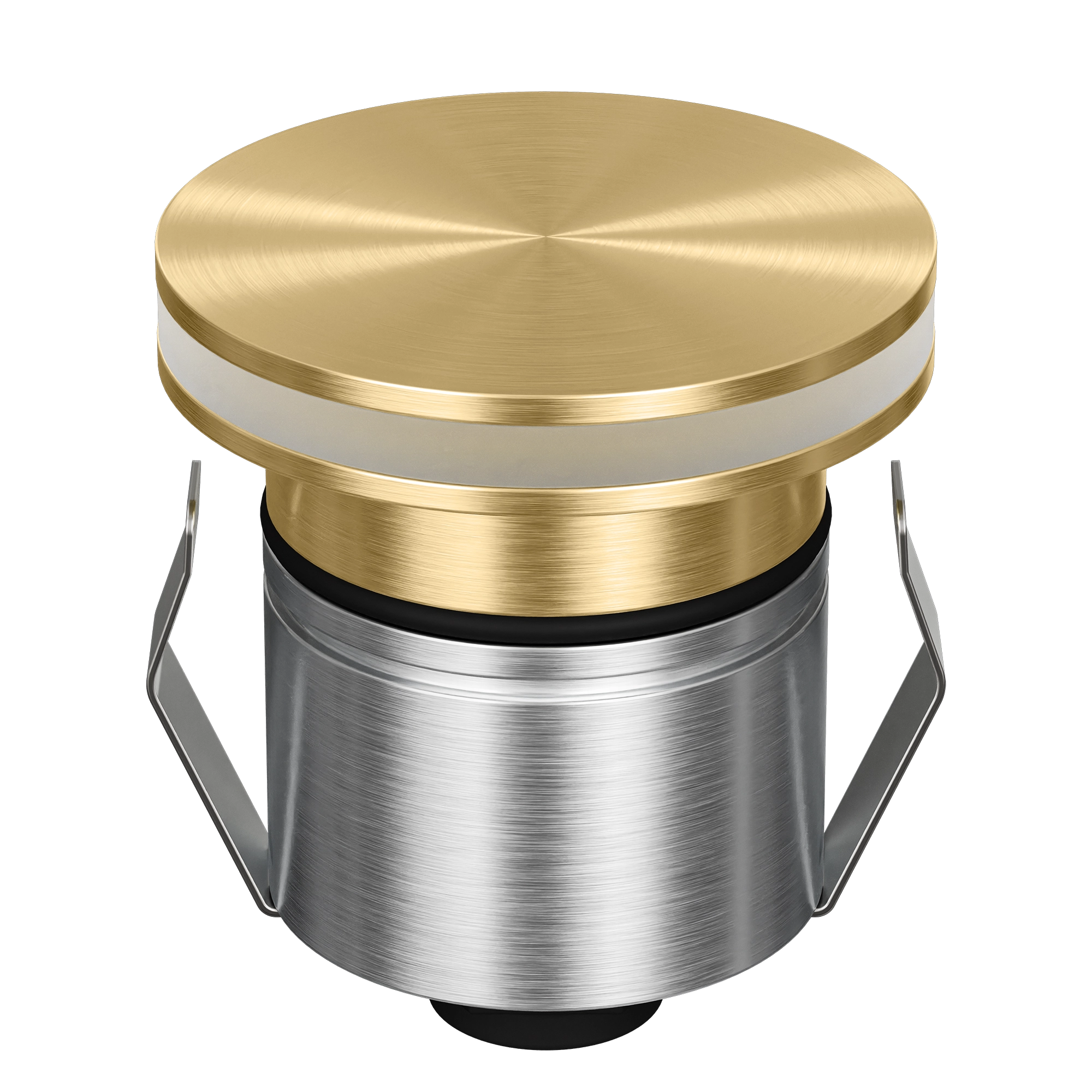 Domus Emit 55mm RGBW LED Inground Deck Light — Antique Brass, Black, White, Brushed Brass or Stainless Steel