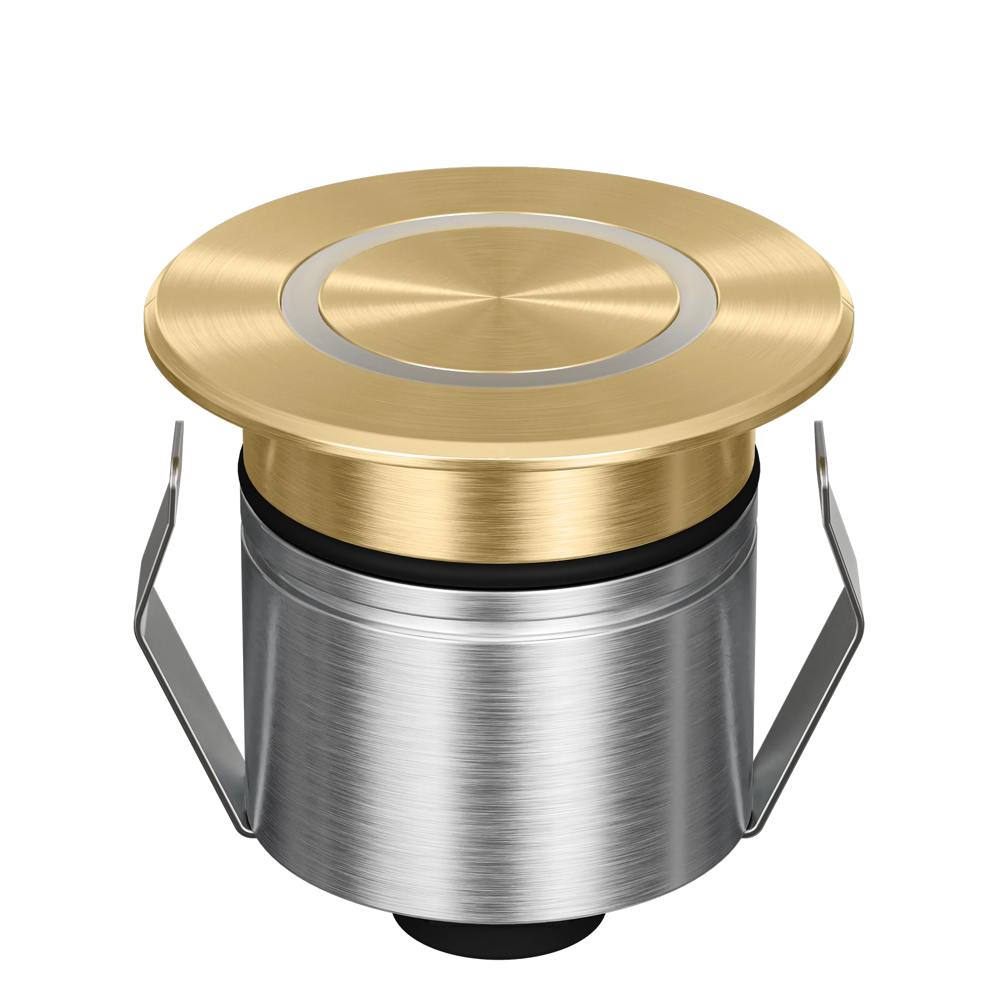 Domus Emit 55mm RGBW LED Inground Deck Light — Antique Brass, Black, White, Brushed Brass or Stainless Steel