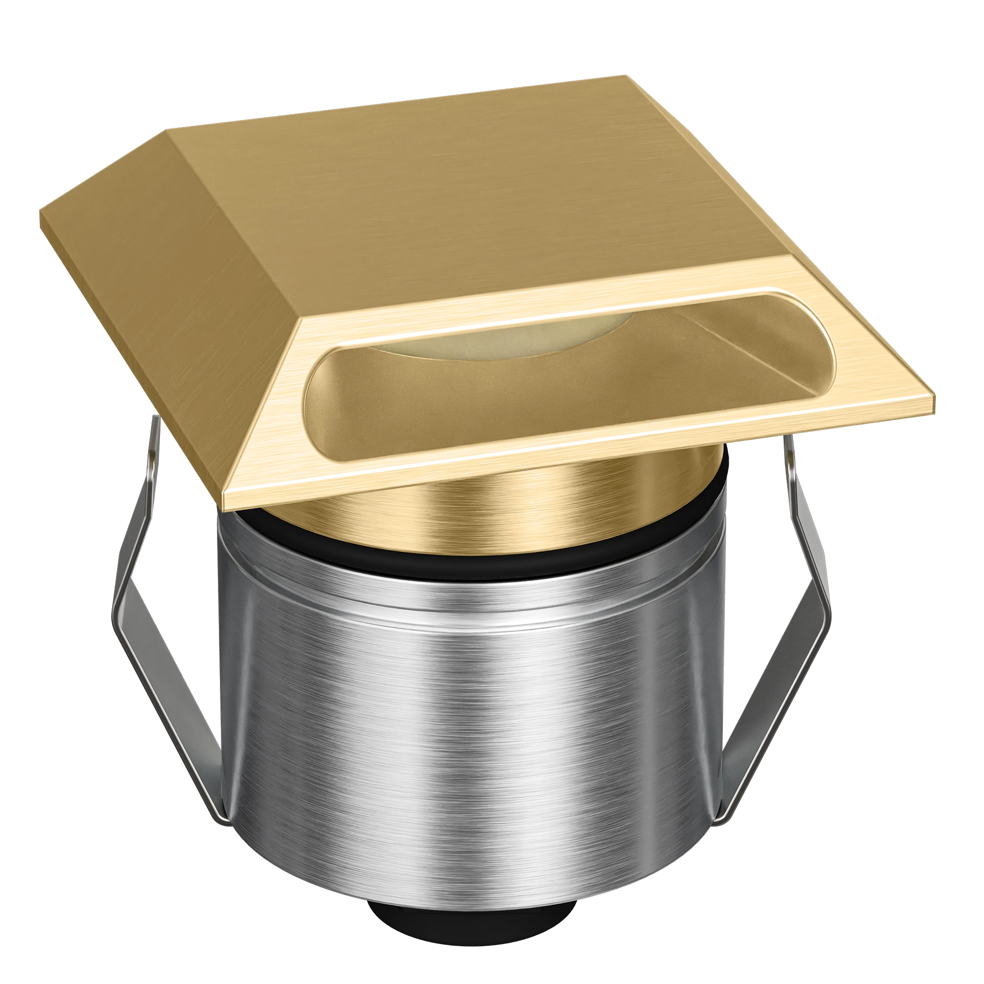 Domus Emit 55mm RGBW LED Inground Deck Light — Antique Brass, Black, White, Brushed Brass or Stainless Steel